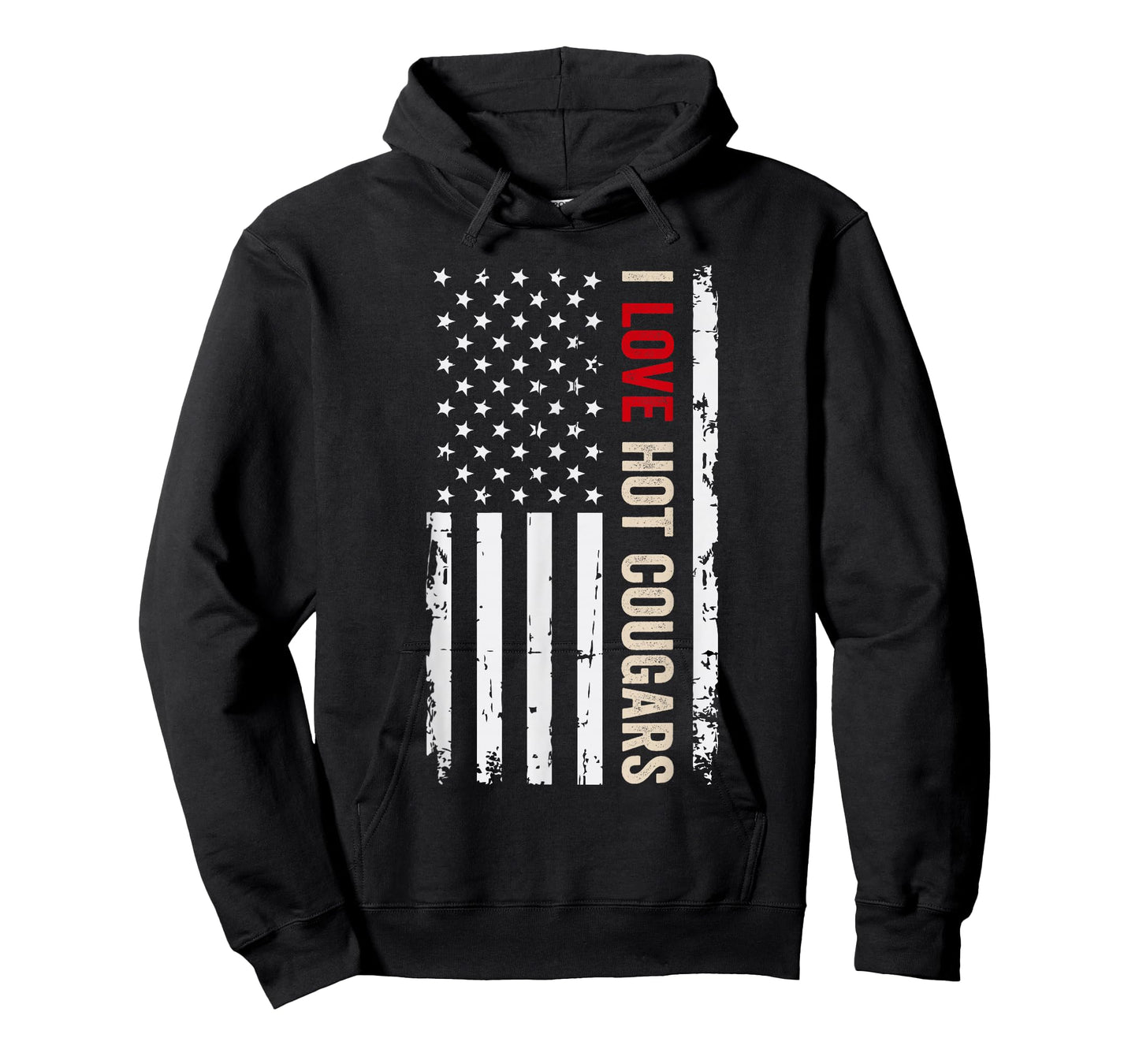 I Love Hot Cougars American USA Flag T-Shirt