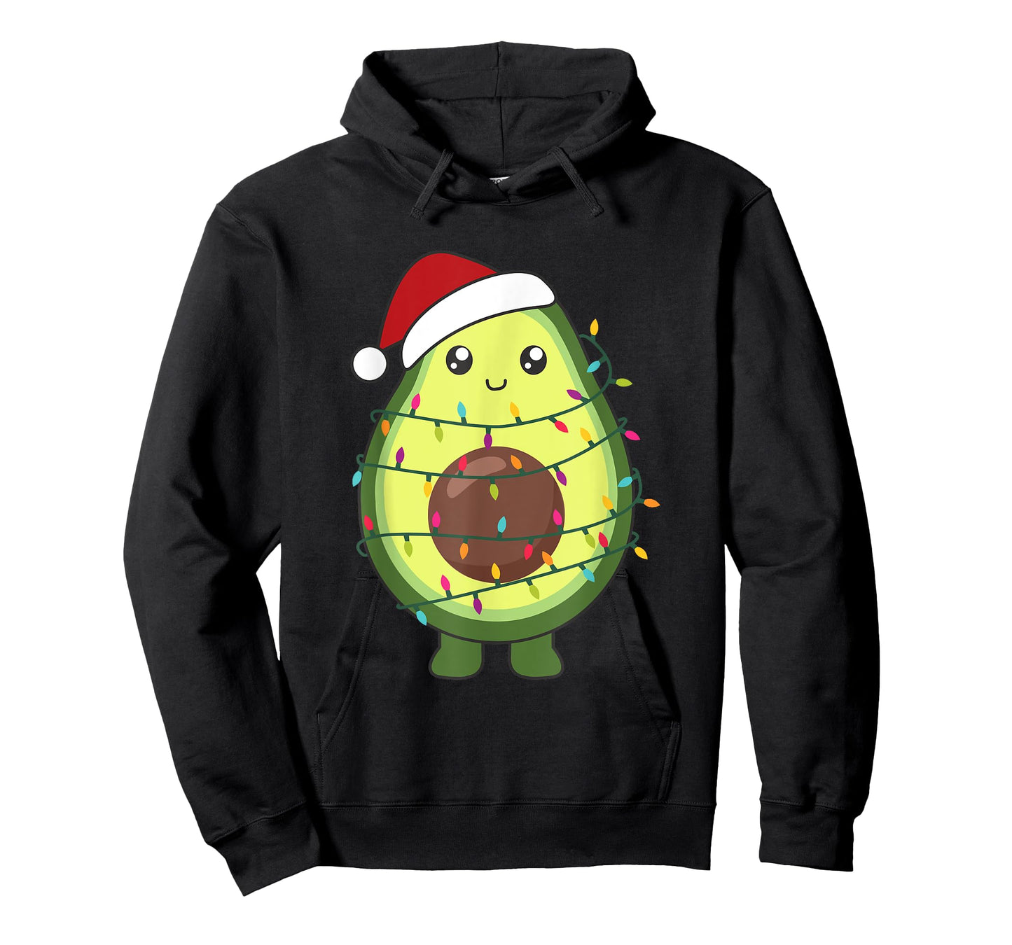 Avocado Christmas Food With Fairy Lights Funny Avocados T-Shirt