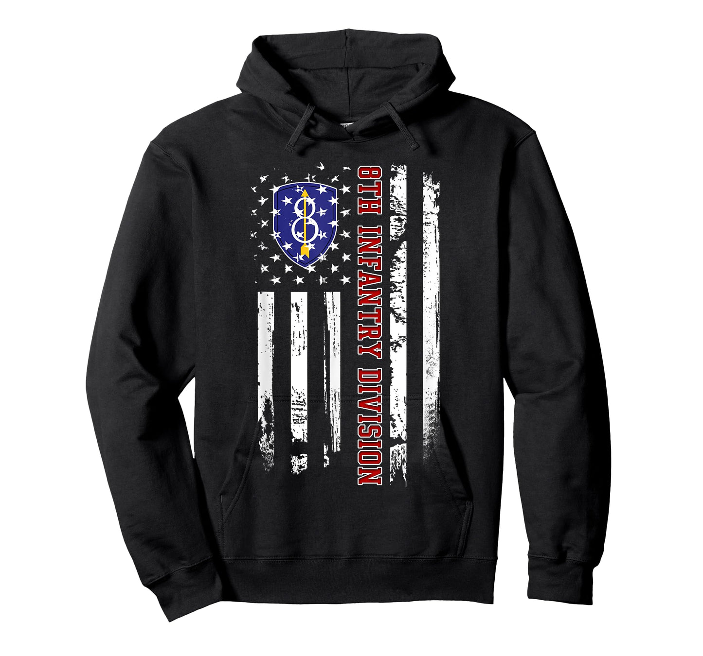 8th Infantry Division Veteran USA Flag Veterans Day Xmas Women Men T-Shirt