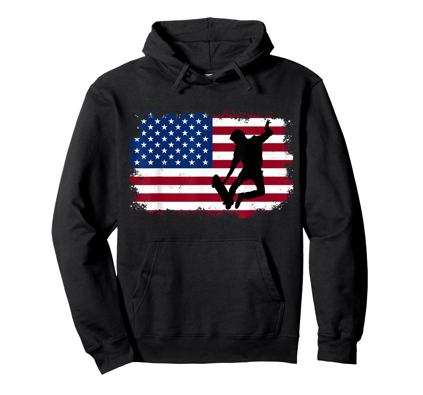 Skateboarding Skater Skate Board American Flag Men Boys T-Shirt