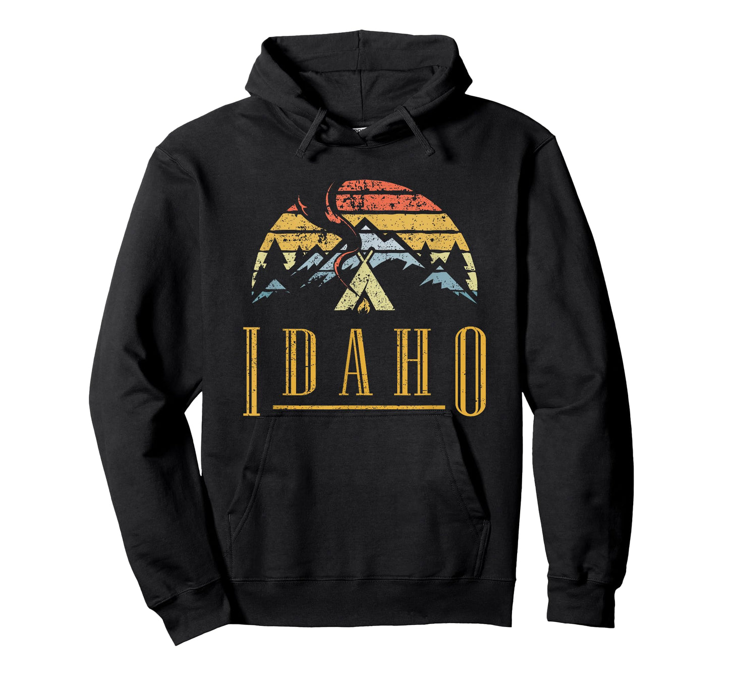 Vintage Idaho Mountains Camping Campfire Retro T Shirt T-Shirt