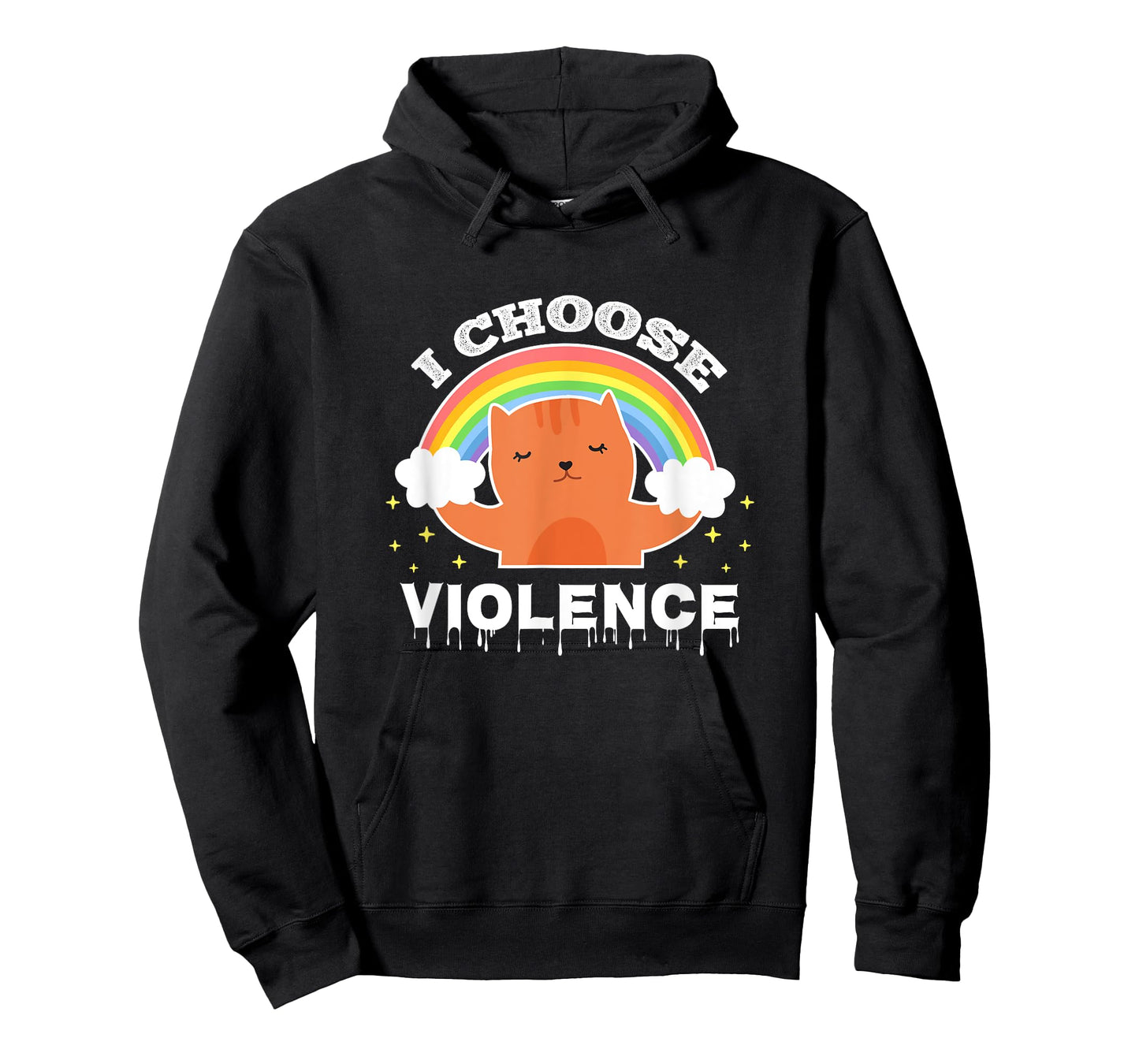 I Choose Violence Cute Cat Rainbow Men Women Girls Kids T-Shirt