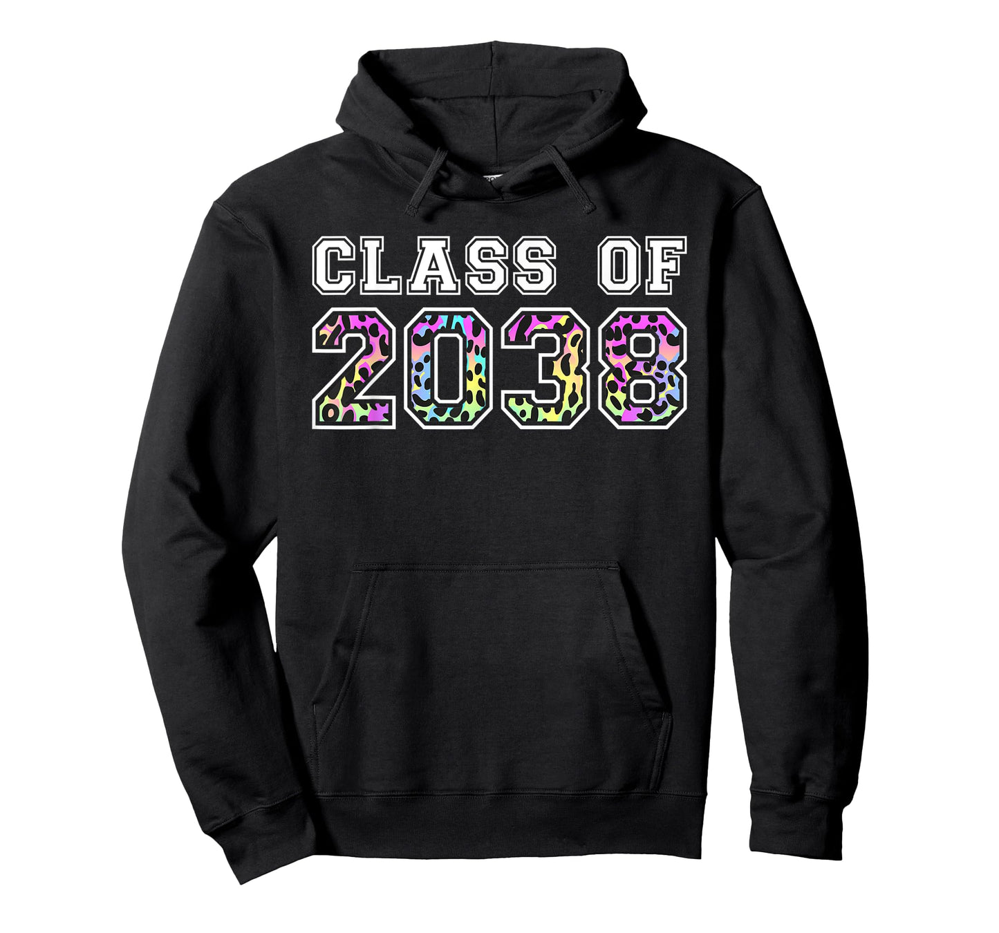 Class Of 2038 Grow With Me Pre-k 12th Grade Leopard Rainbow T-Shirt