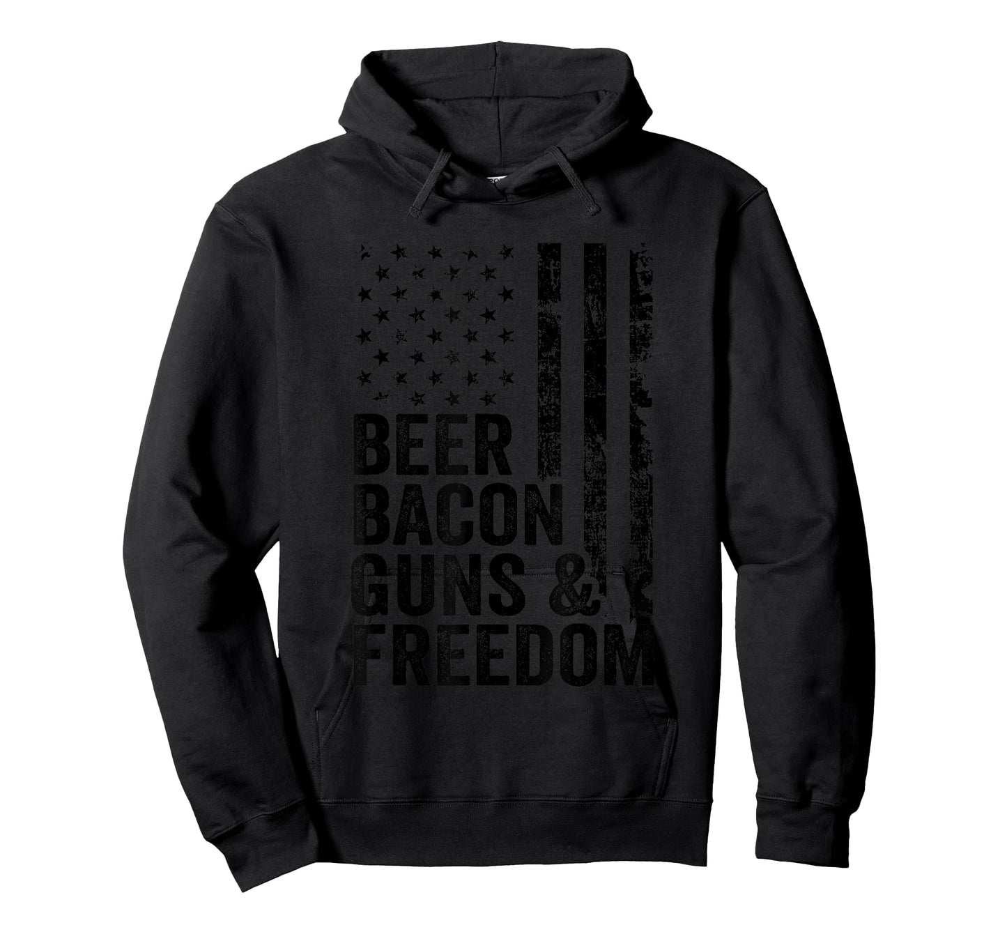 Beer Bacon Guns & Freedom / USA BBQ American Flag Drinking T-Shirt
