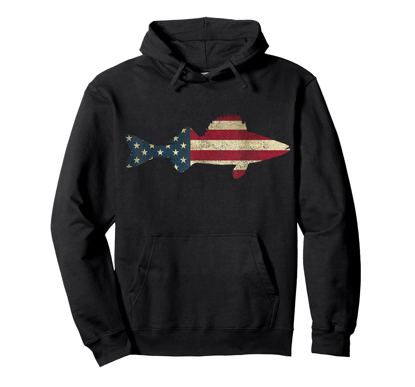 Walleye Fishing American Flag Zander Fisherman T-Shirt