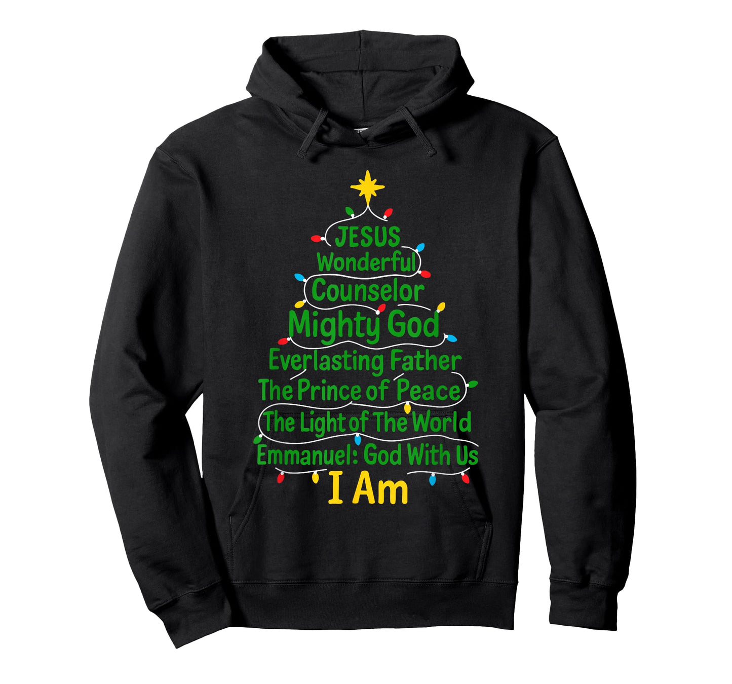 Christian Christmas Jesus Bible Names Xmas Tree Shaped T-Shirt