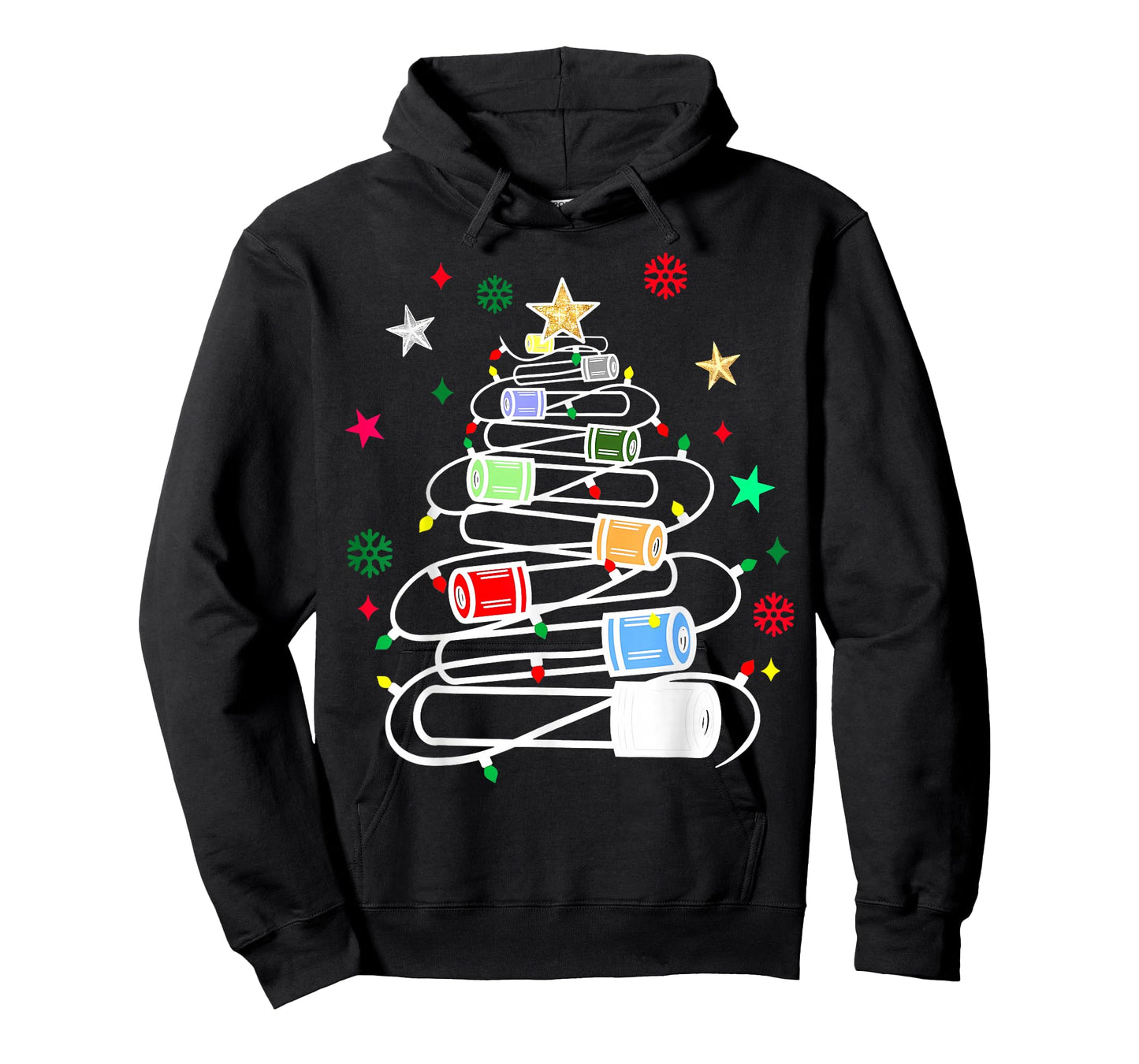 Chemistry Lab Scientist Phlebotomist Christmas Test Tubes Christmas Tree T-Shirt for Medical Professionals, Science Enthusiasts, Lab Technicians, Unisex-Adults, Black, Small, Short Sleeve, Winter