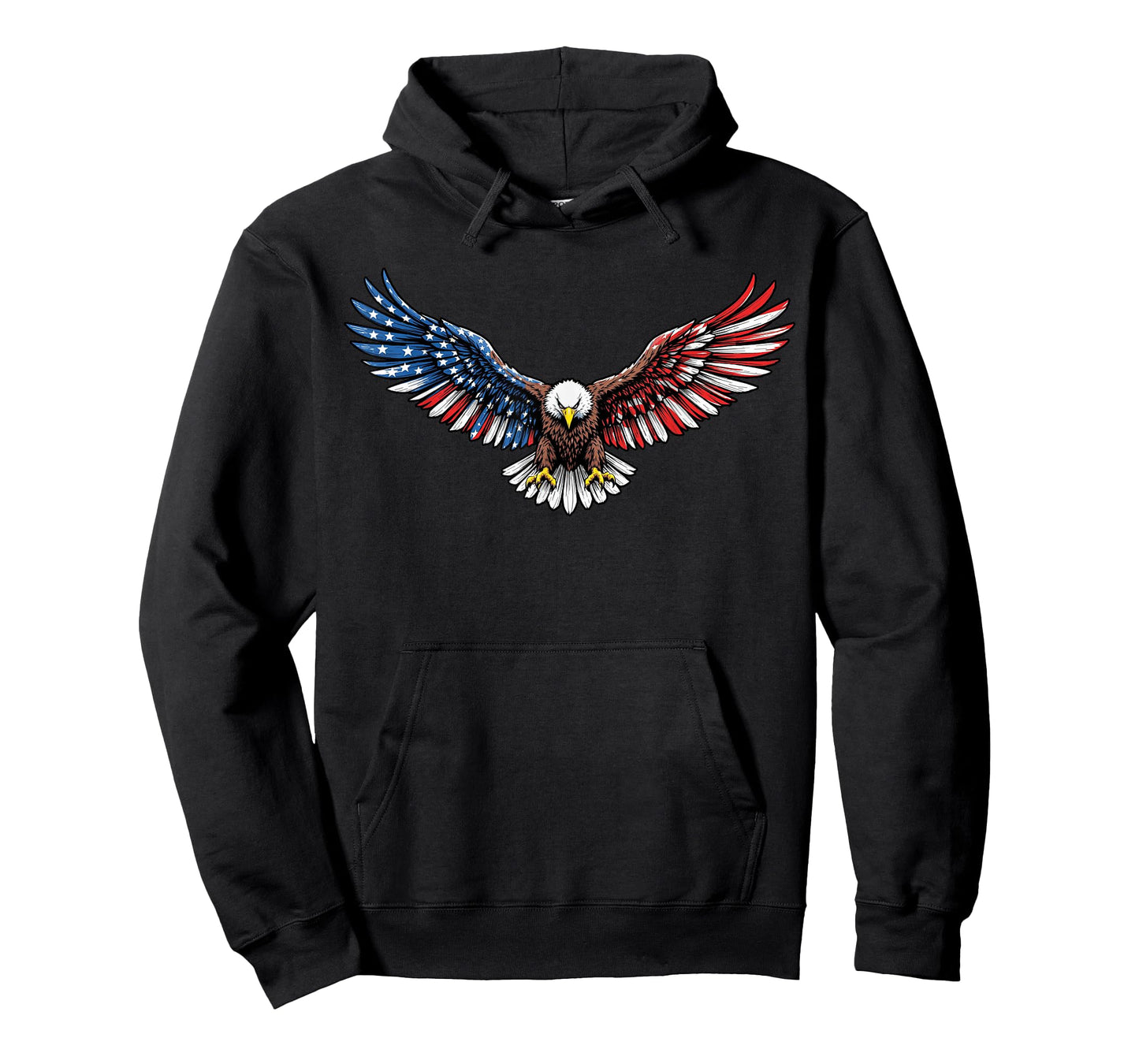 Patriotic Bald Eagle 4th of July USA American Flag Men Boys T-Shirt