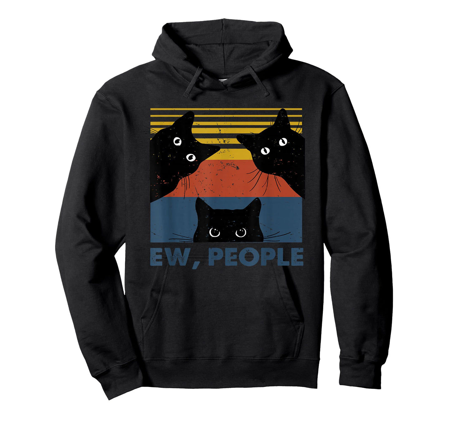 Ew, People Three Black Cats Vintage Retro – Funny Cat T-Shirt