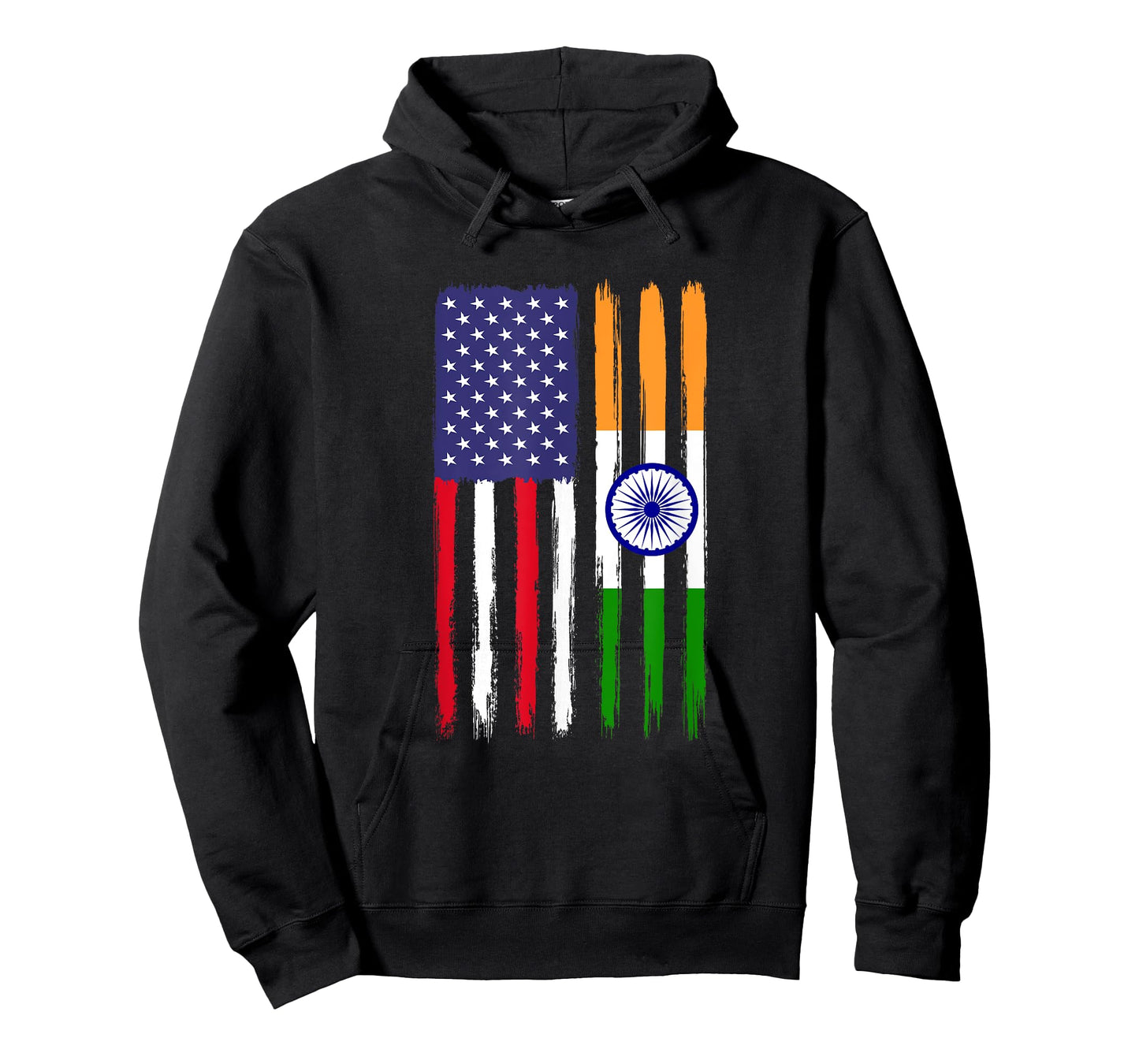 Indian Roots Half American Flag Patriotic Indian T-Shirt
