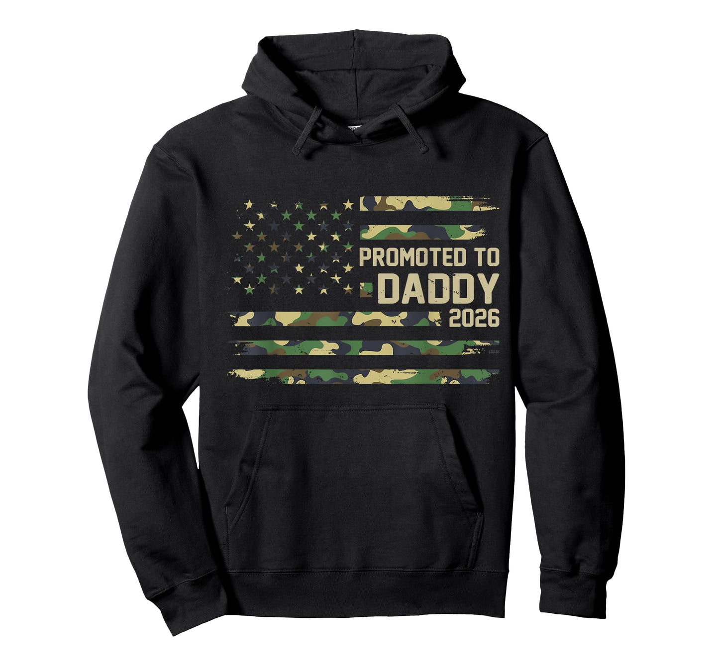 Promoted to Daddy Est 2026 Camo USA Flag New Dad 2026 T-Shirt