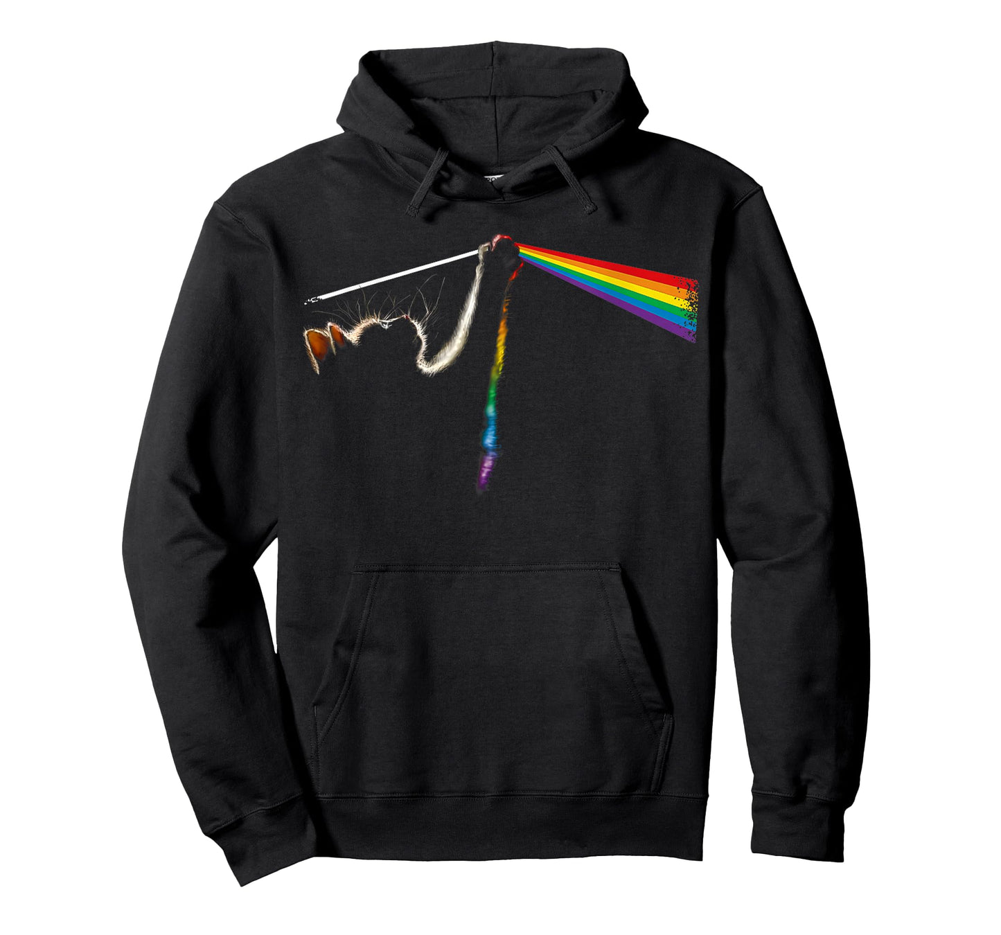 Vintage Cat Lover Dad Cat Mom Prism Rainbow Light Rock Music T-Shirt