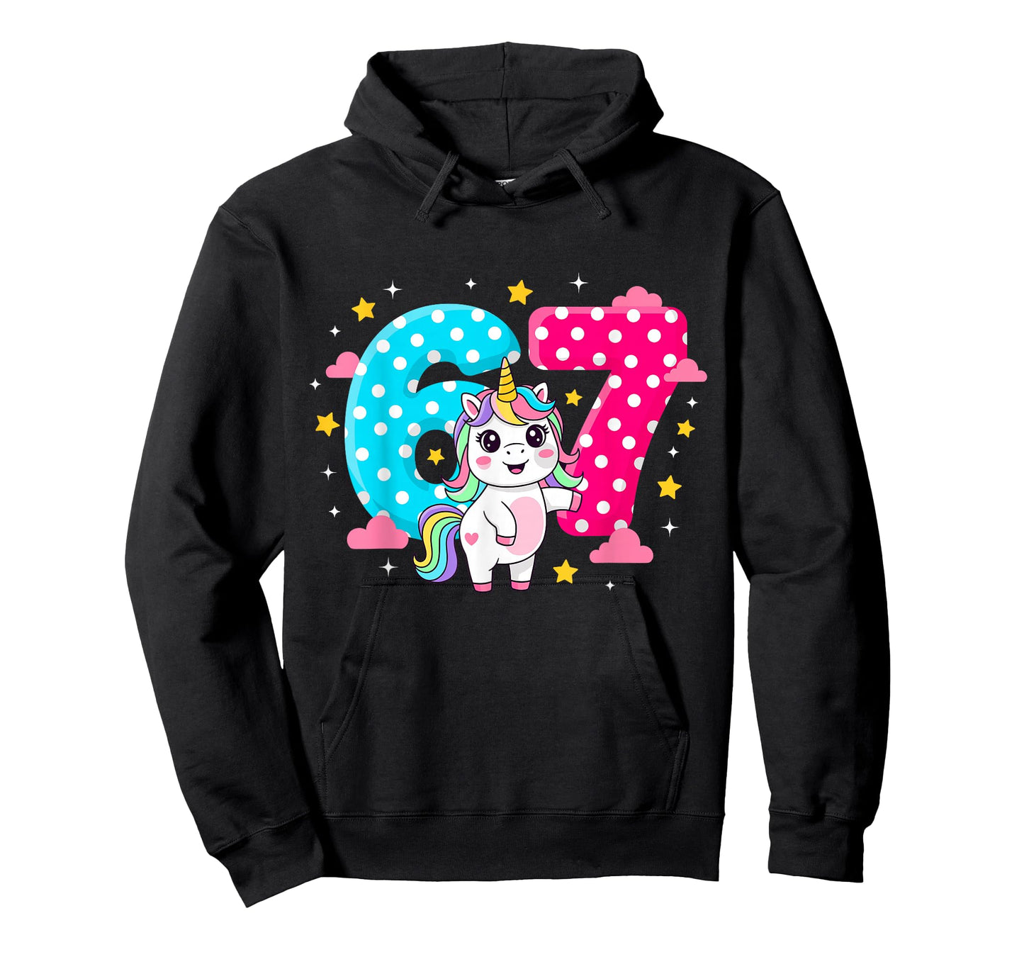 Six Seven Bruh Dabbing Unicorn 6 7 Meme 7th Birthday Girl T-Shirt