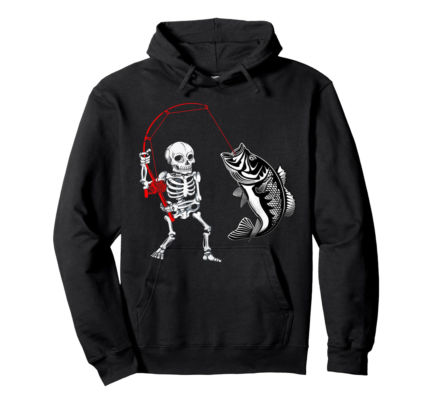 Skeleton Fishing Halloween Bass Fisherman T-Shirt