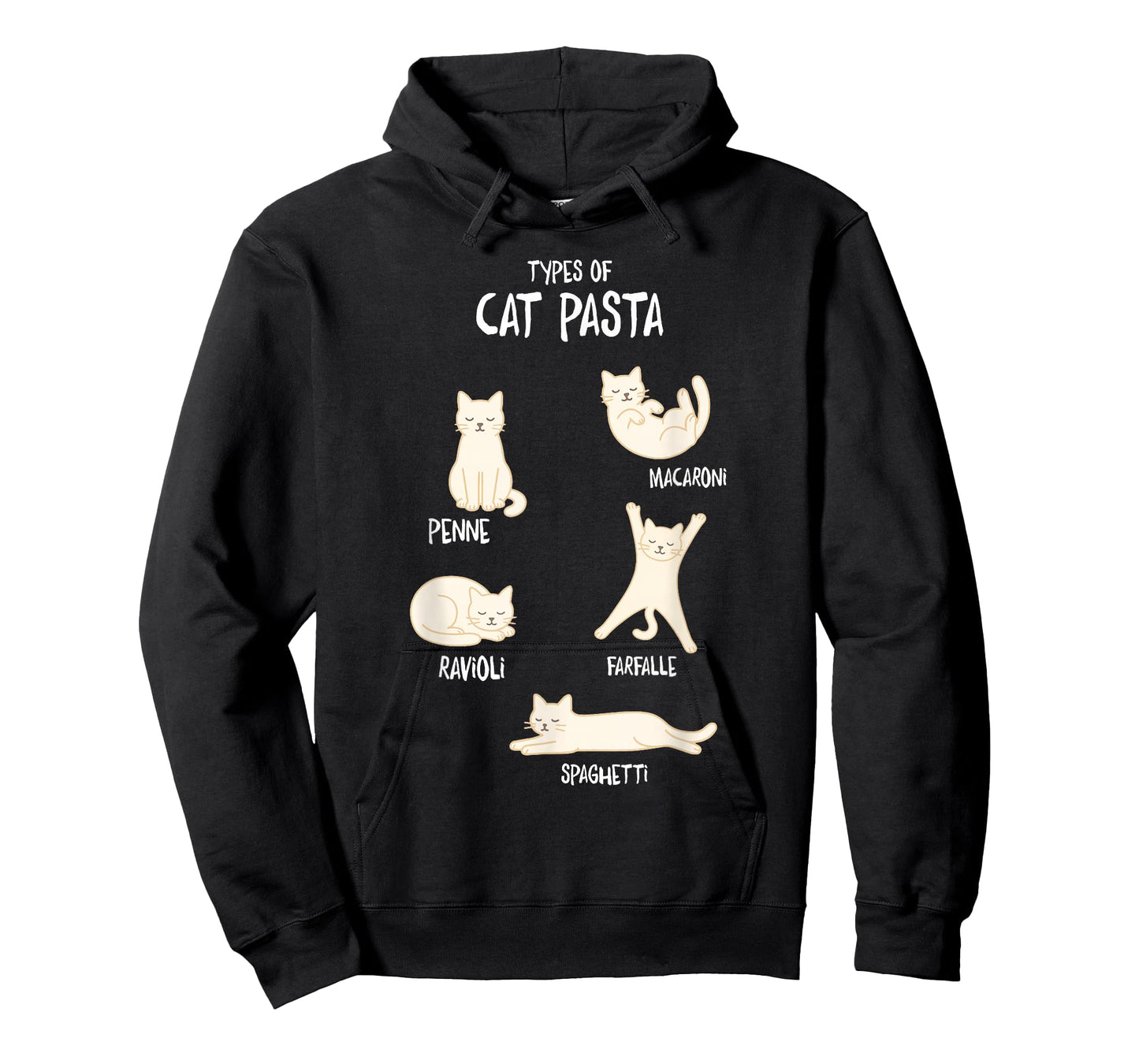 Types of Cat Pasta Funny Cute Kawaii Cat Lover Men Women T-Shirt