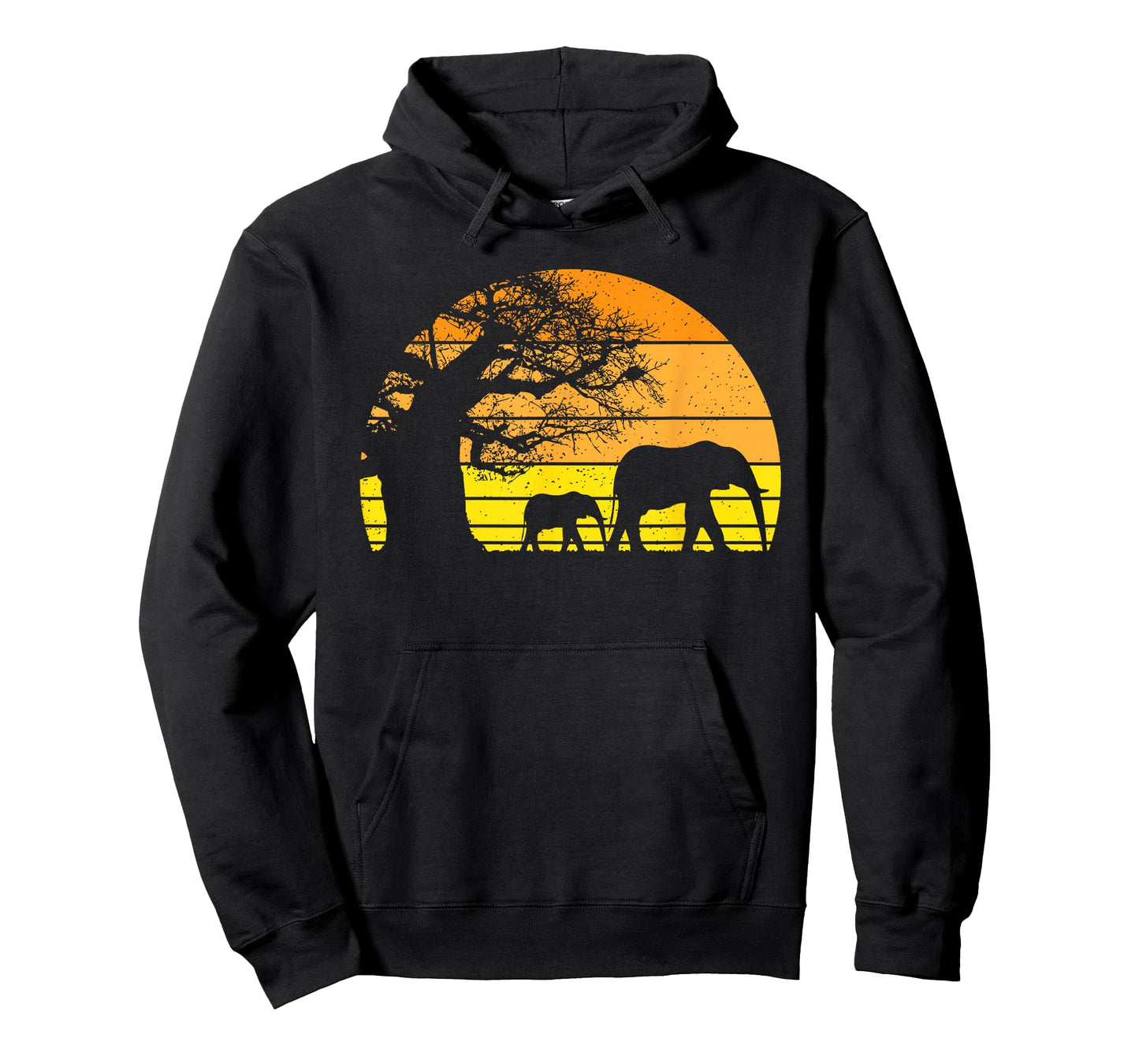 Elephant Safari Vintage Sunset Baobab Africa Flag T-Shirt
