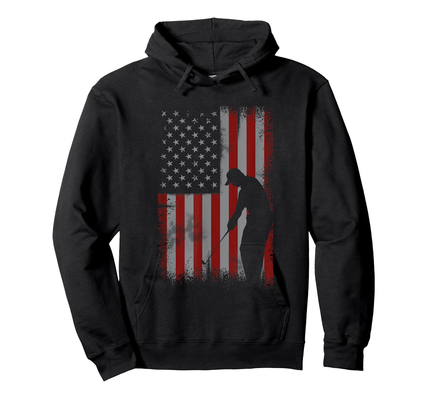 Retro American Flag Golf Gift for Golfer Men Golf Club Gift T-Shirt