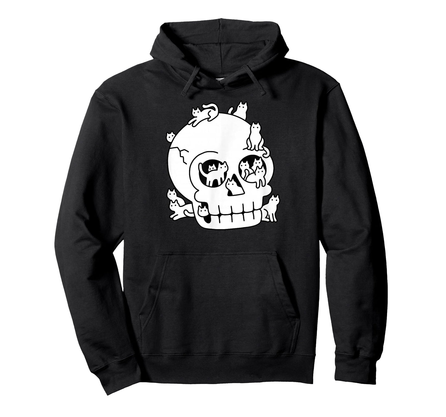 Threadless Obinsun Skull Is Full Of Cats Doodle Graphic T-Shirt