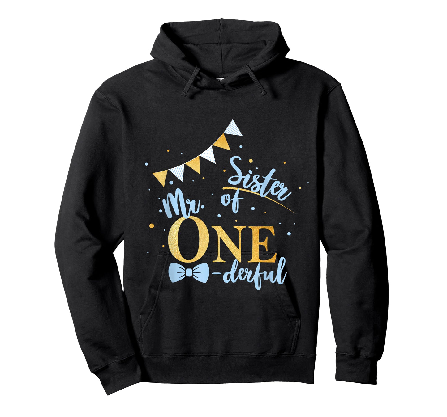 Sister Of Mr One-derful Party Blue-Gold Boy 1st Birthday T-Shirt