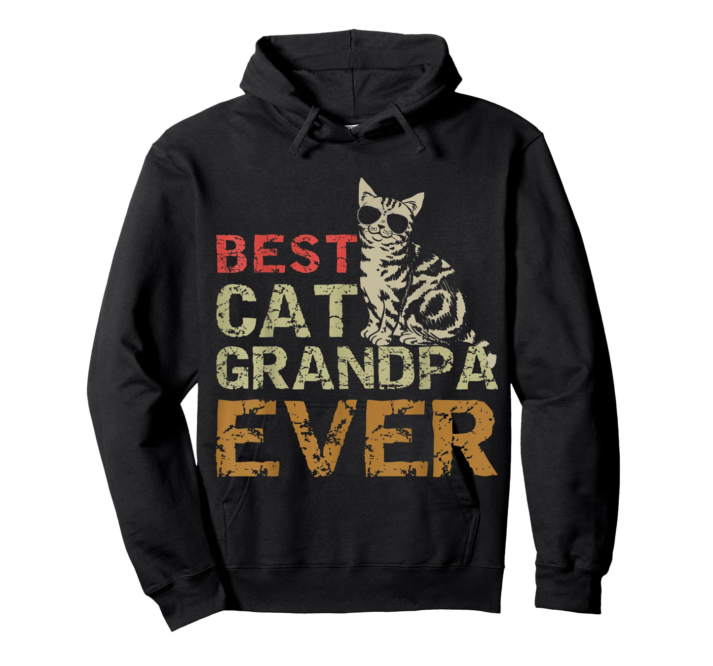 Best Cat Grandpa Ever Funny Cat Kitty Lover Retro Style Gift T-Shirt for Men Women Girls Kids