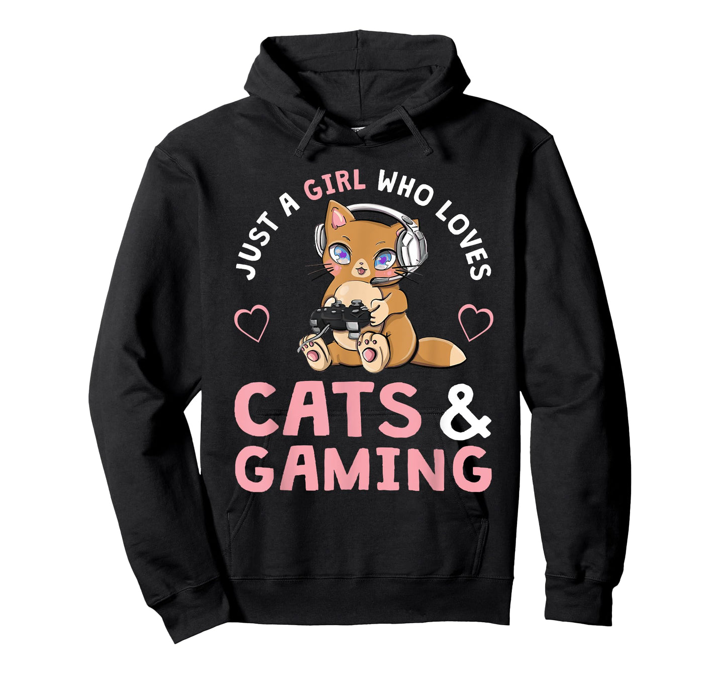 Just A Girl Who Loves Cats and Gaming Cute Gamer Cat T-Shirt Small