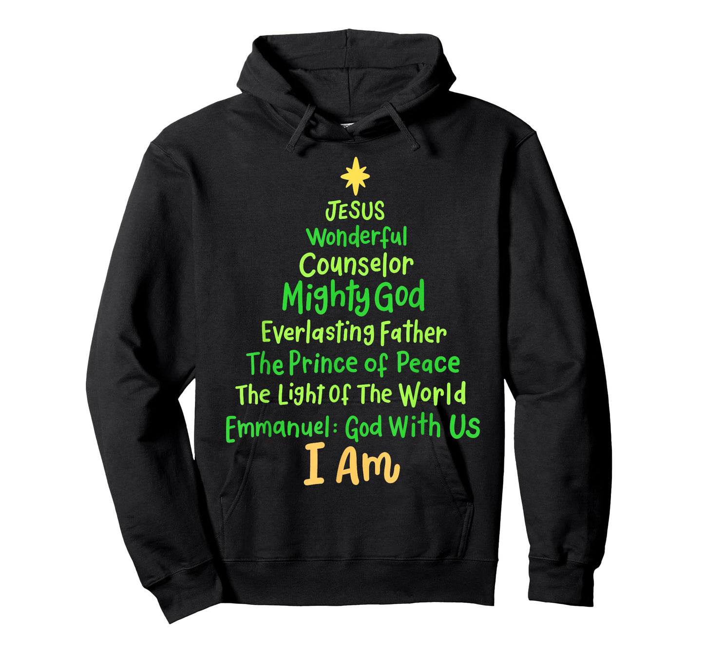 Christian Christmas Jesus Bible Names Xmas Tree Shaped T-Shirt
