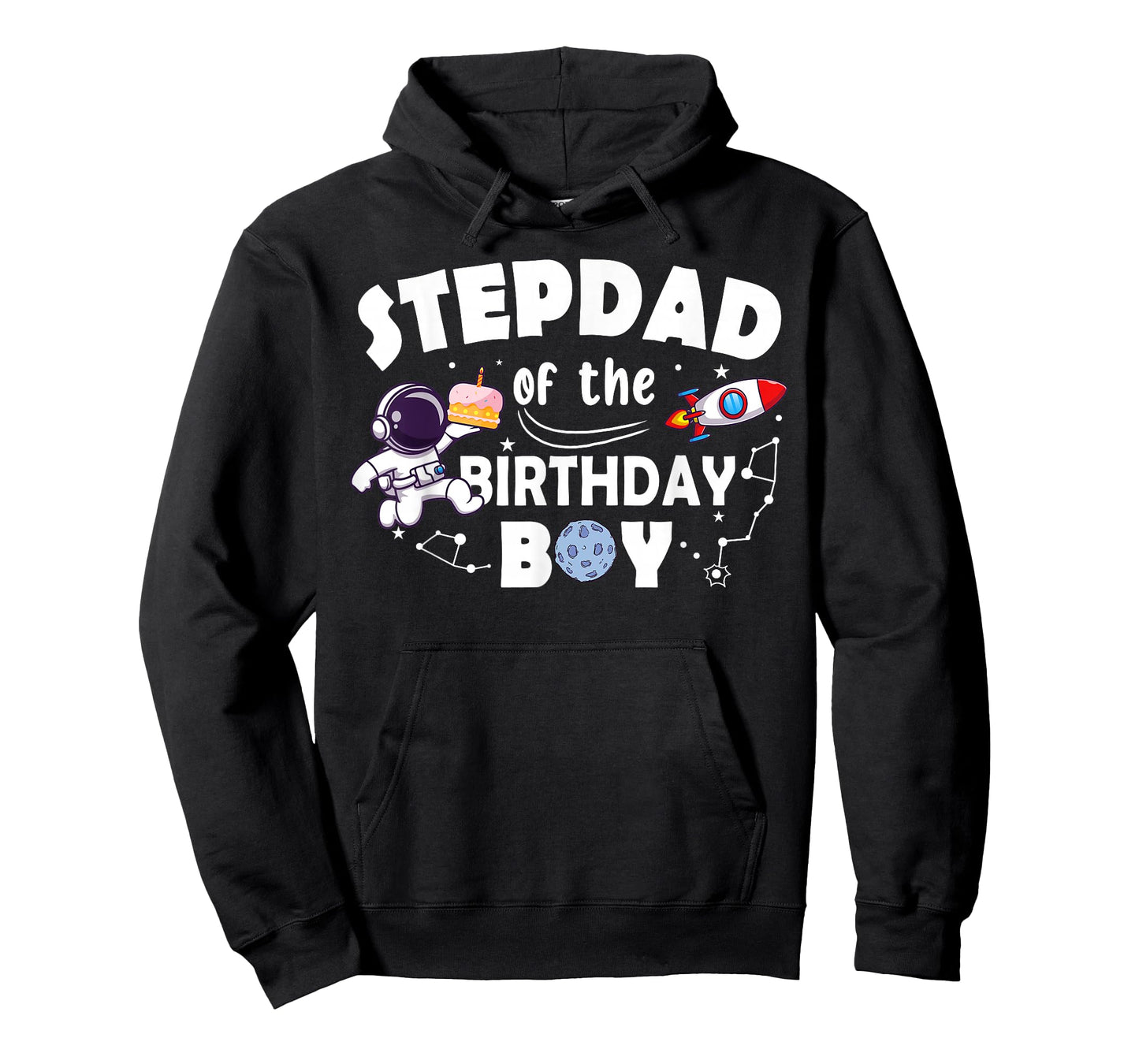 Stepdad Of The Birthday Astronaut Boy Space Theme T-Shirt