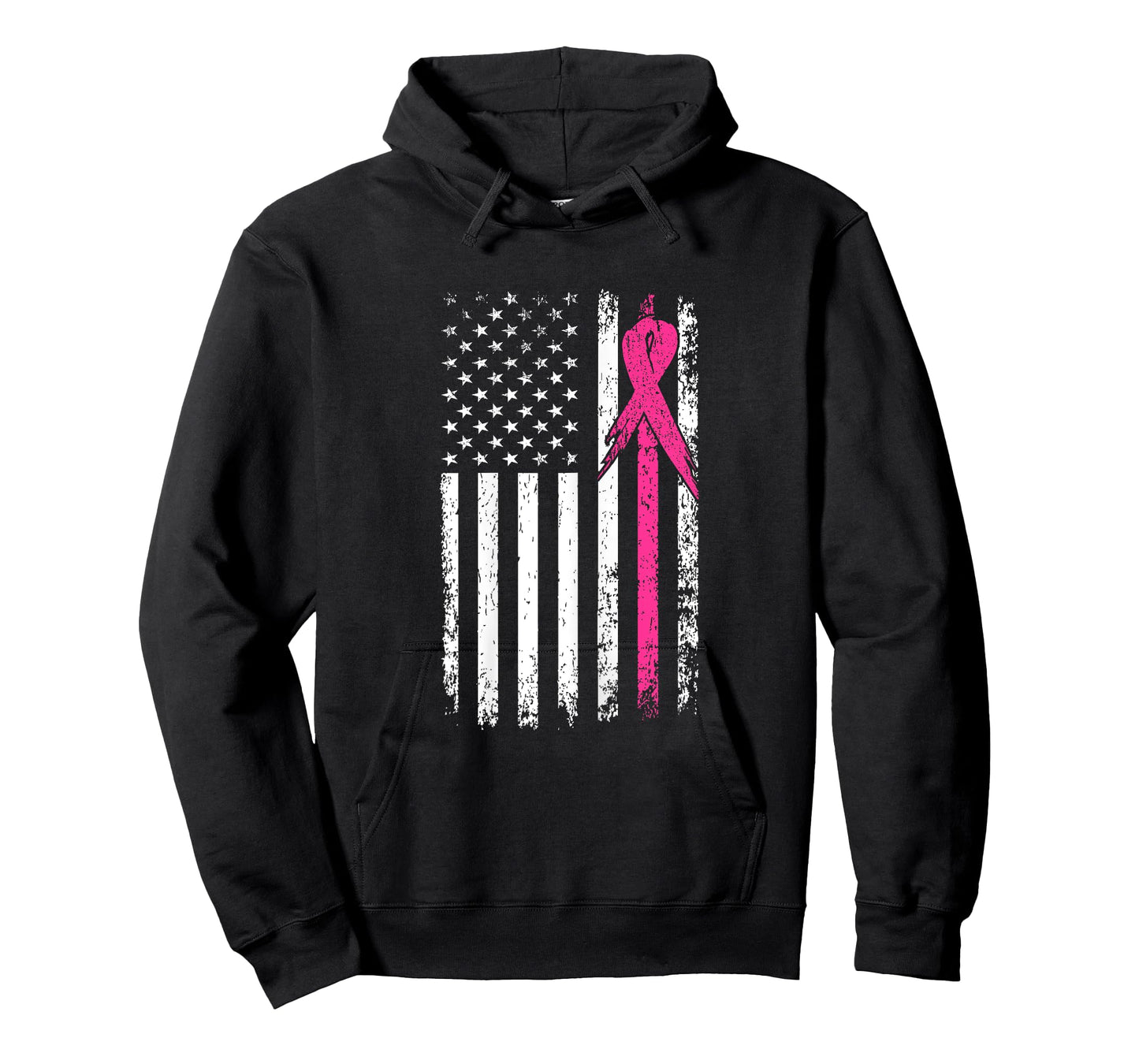 American Flag Pink Ribbon Breast Cancer Awareness Month Women T-Shirt