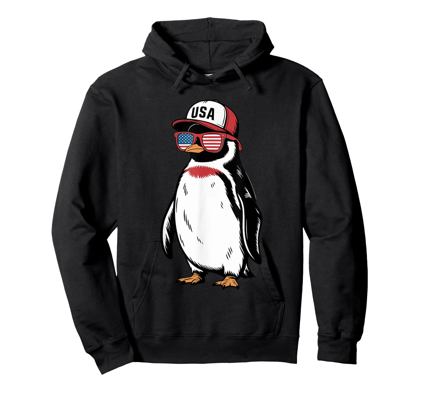 Cool Penguin USA Flag Sunglasses Independence 4th of July T-Shirt