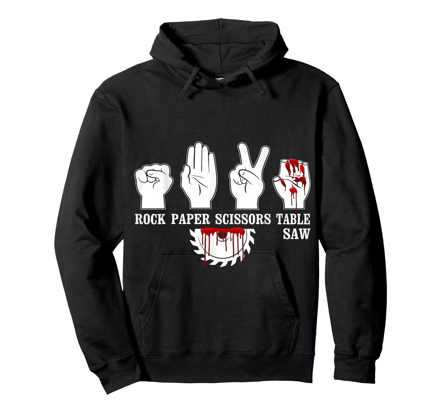Rock Paper Scissor Table Saw Funny Carpentry Woodworking T-Shirt