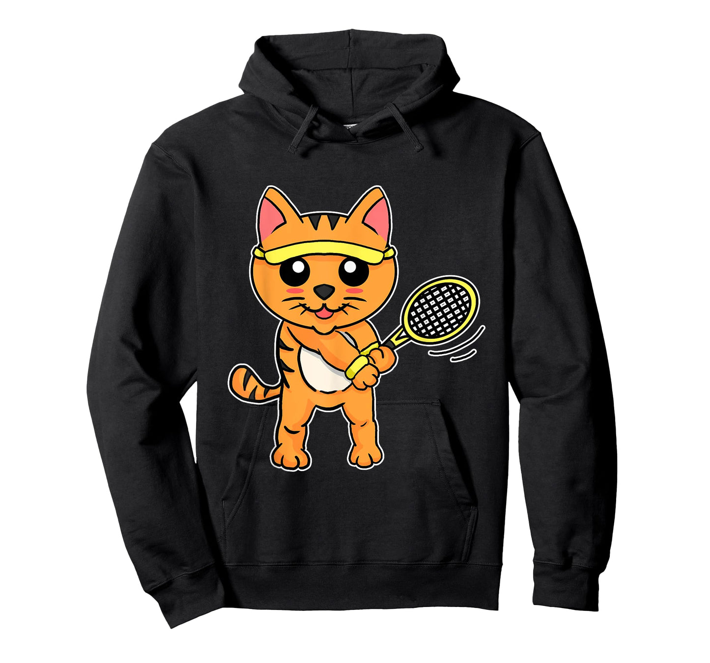Funny Tennis Racket Gift Cat Playing Tennis Men Women Girls Kids T-Shirt
