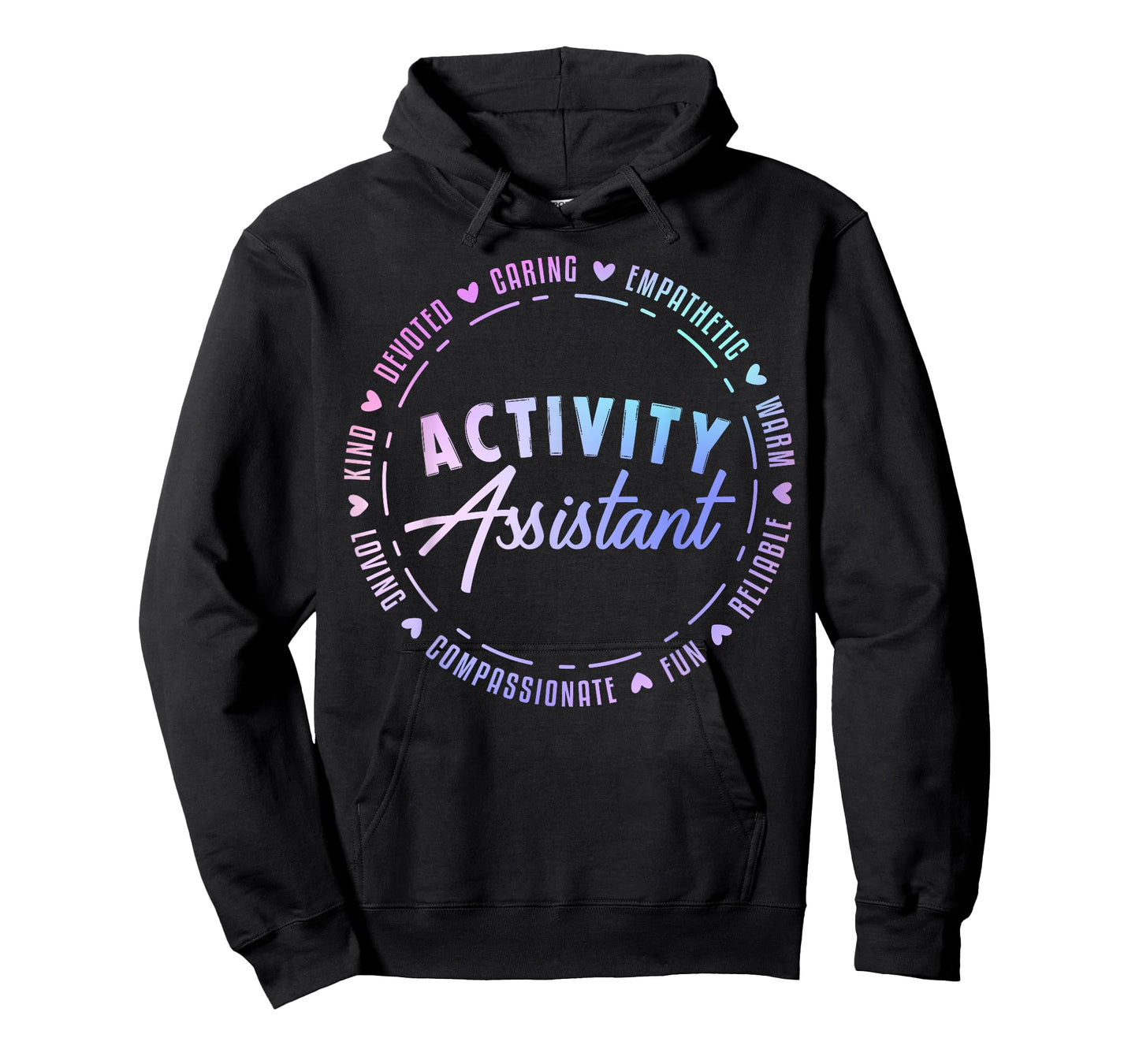 Activity Assistant Appreciation Designs Unisex-Adults T-Shirt, Black, Small, Short Sleeve