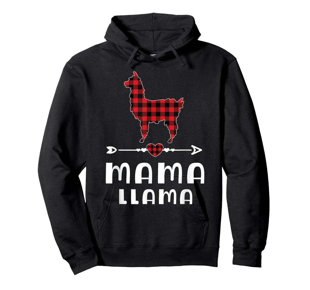 Mama Llama Christmas Pajama Red Plaid Buffalo Family T-Shirt