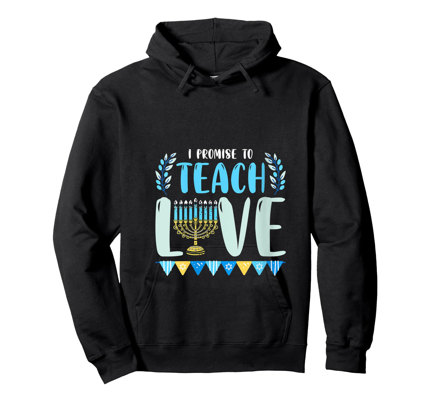 Womens I Promise To Teach Love Hanukkah Chanukah Jewish Teacher V-Neck T-Shirt