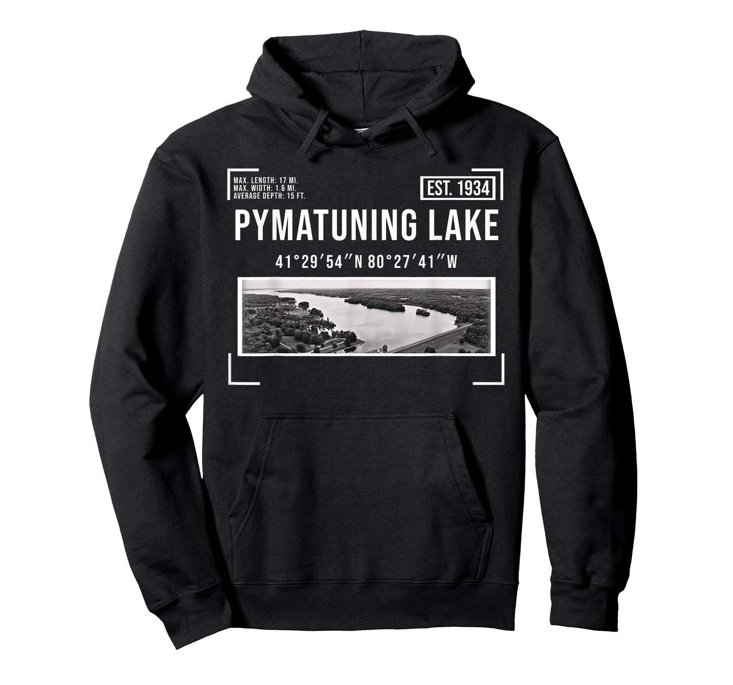 Pymatuning Lake Reservoir Black and White Photography OH PA T-Shirt