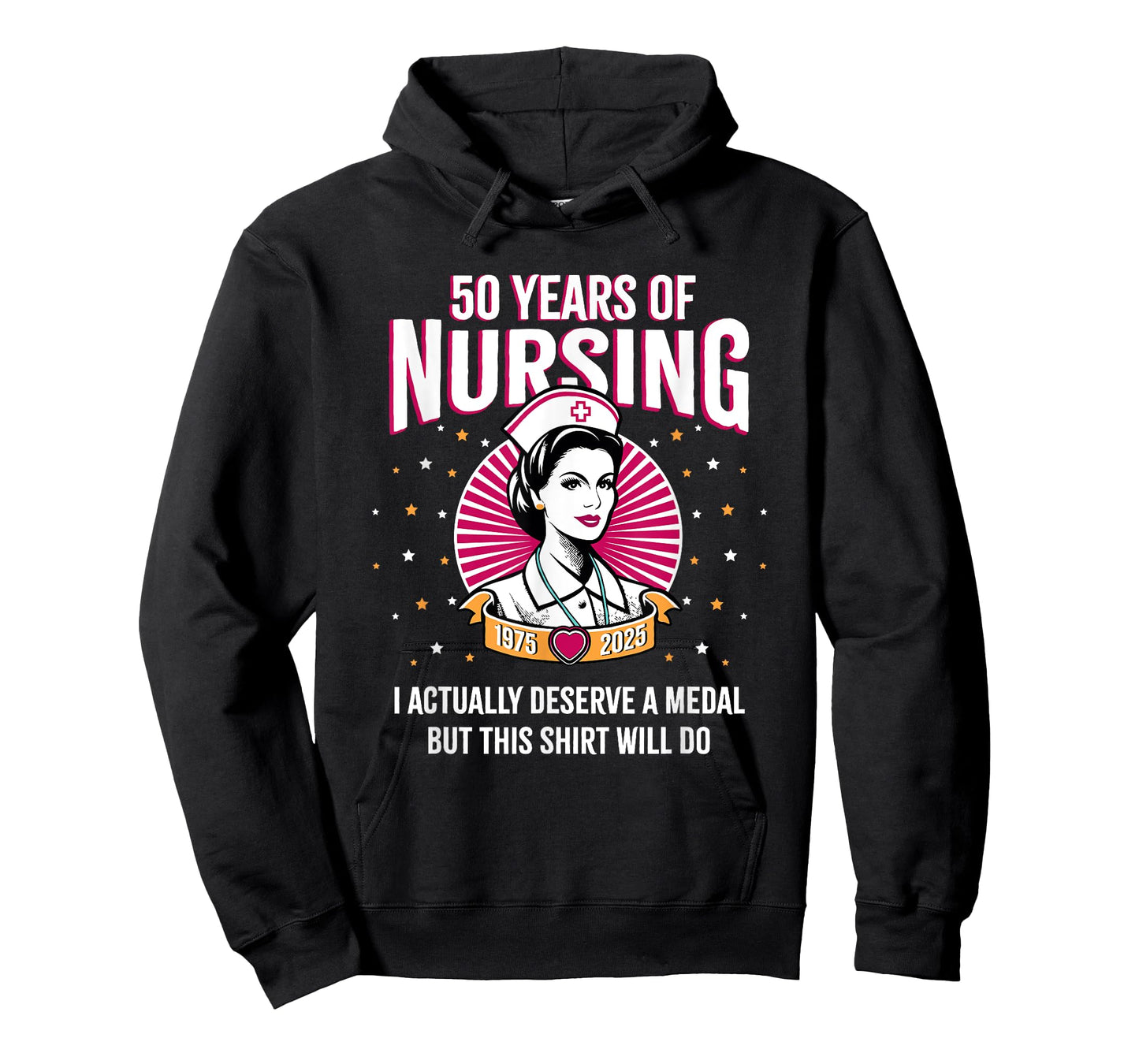 50 Years of Nursing Deserving a Medal Nurse Anniversary T-Shirt