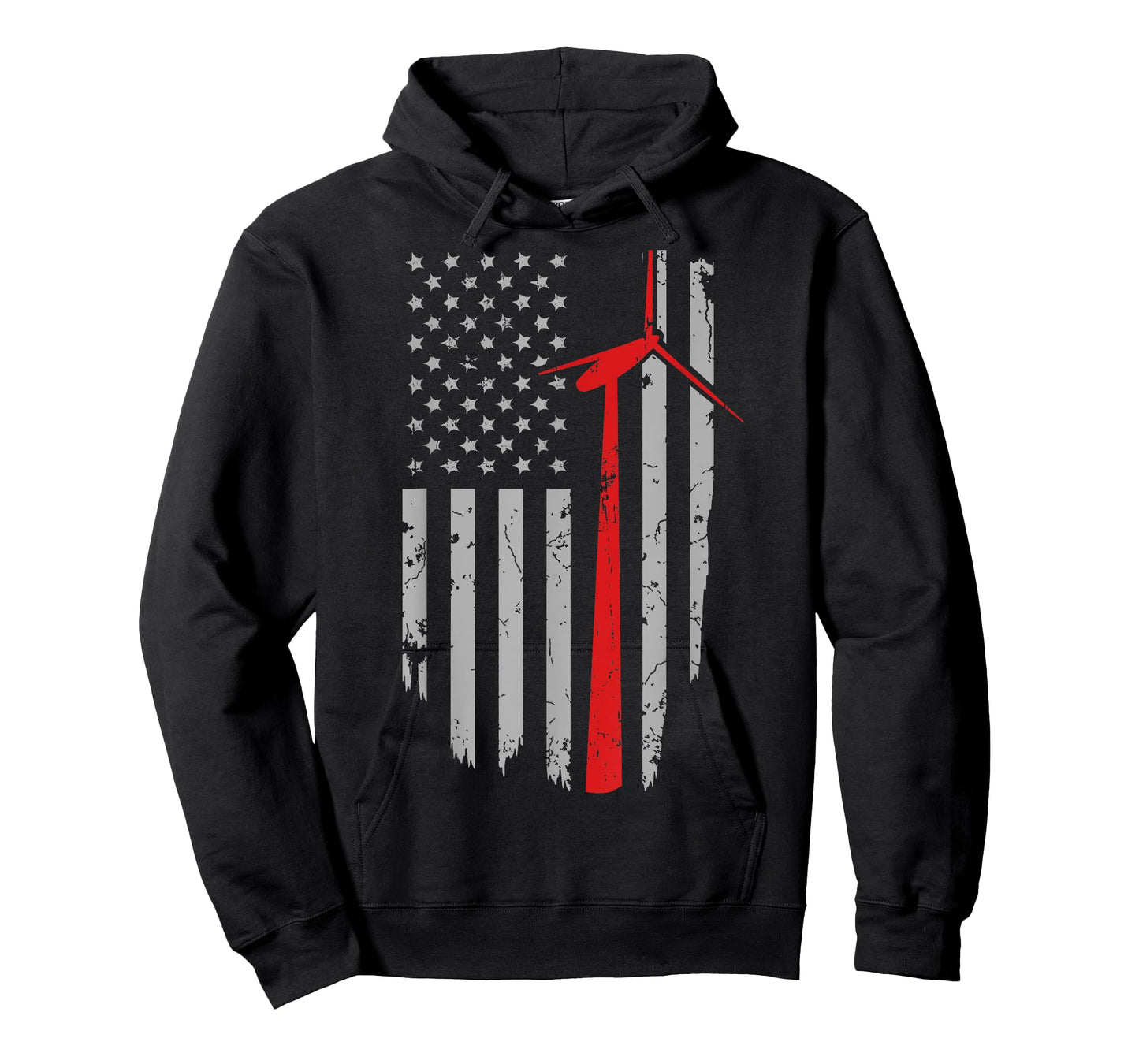 Vintage American Flag Mens Apparel, Wind Turbine Technician T-Shirt