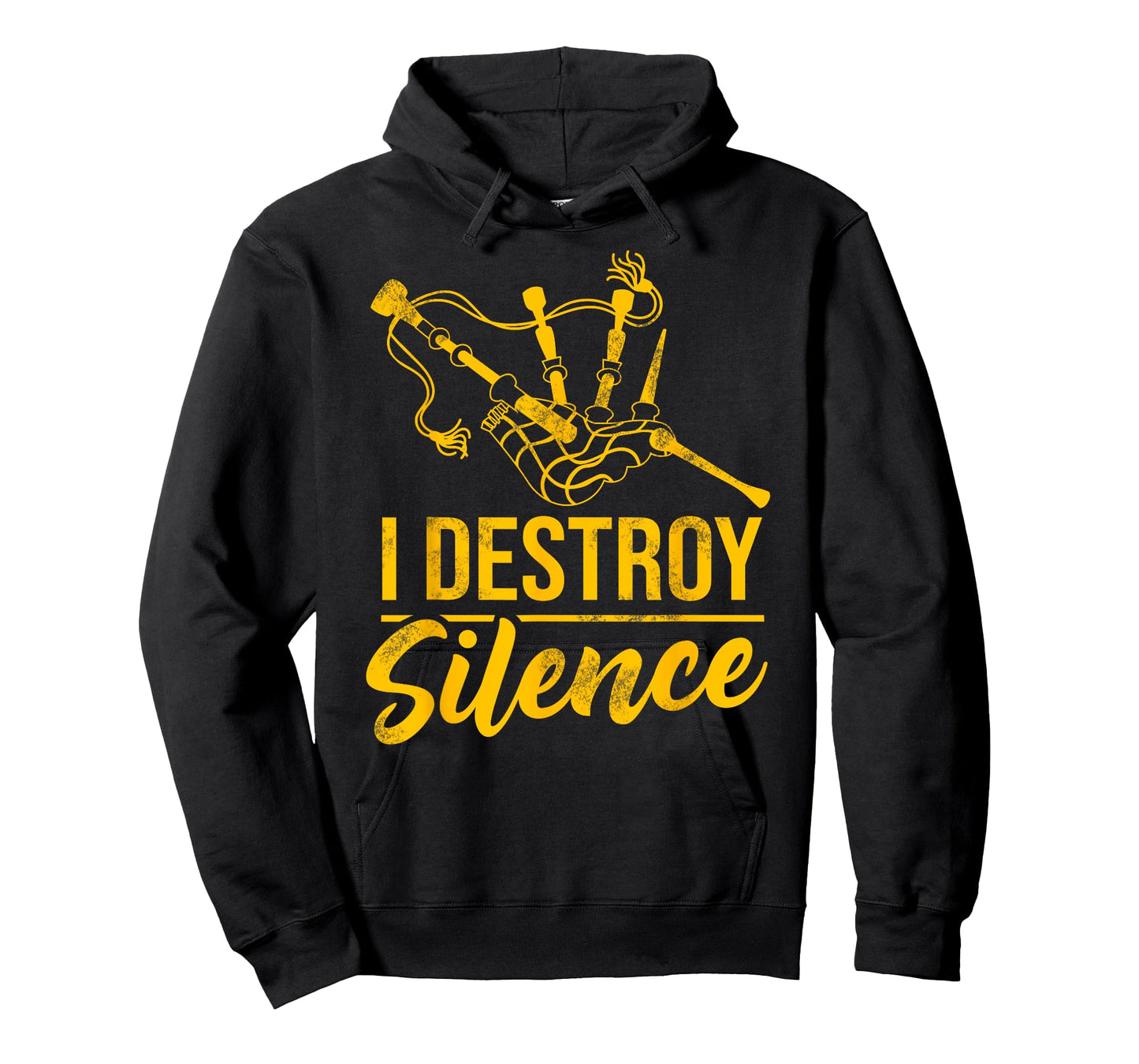 Bagpiper i destroy silence bagpipes funny bagpiper design T-Shirt