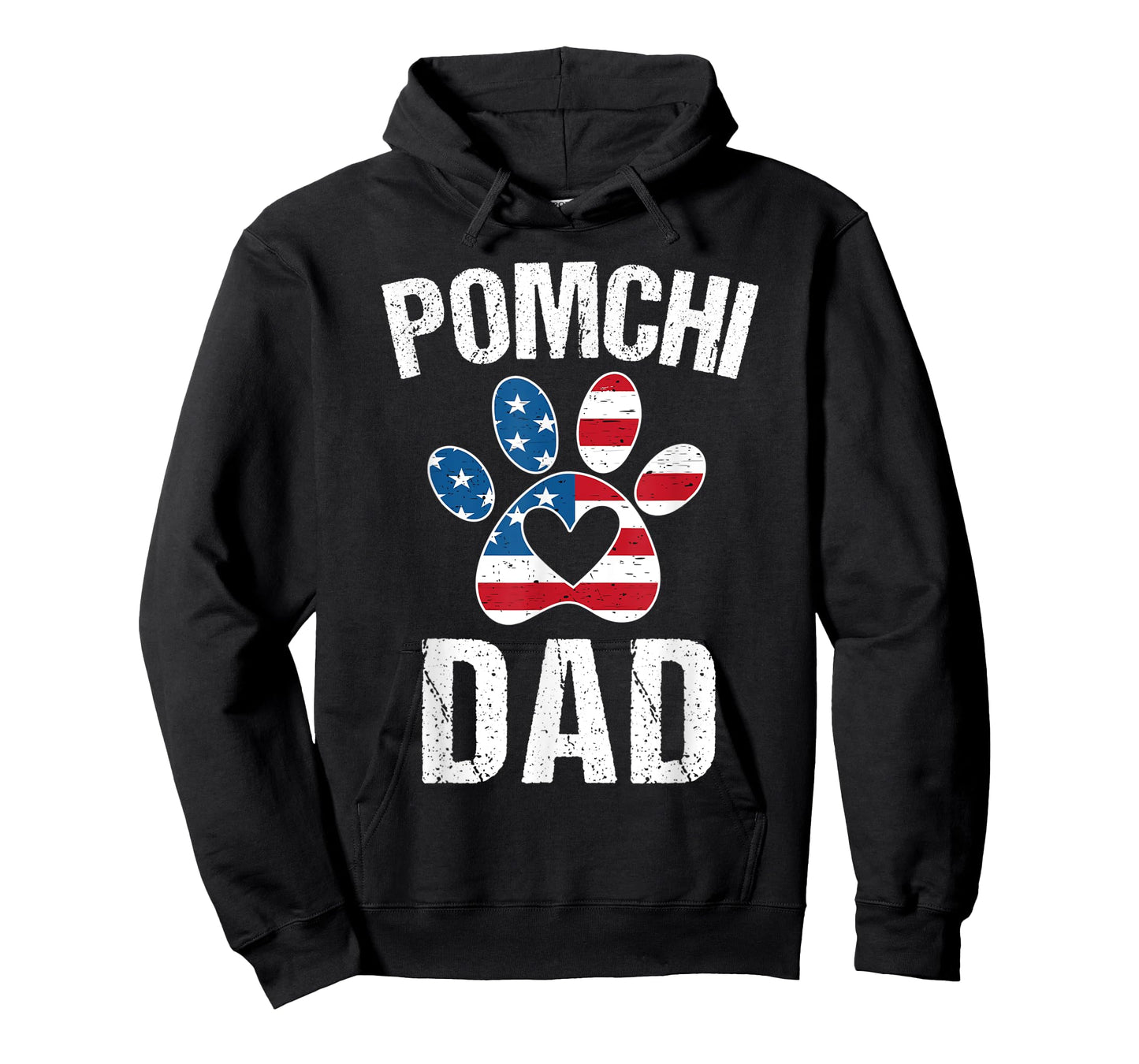 Pomchi Dad Daddy Pomchi Lover Owner American Flag Pomchi Dog Women Kids Men T-Shirt