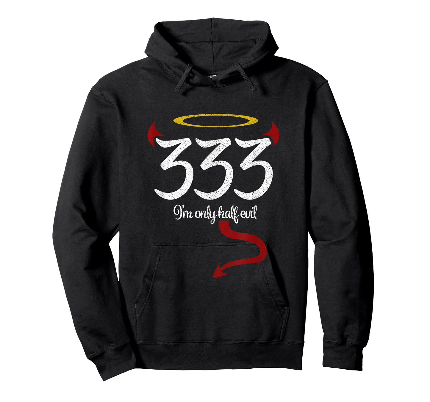 333 I'm Only Half Evil Funny Halloween T-Shirt