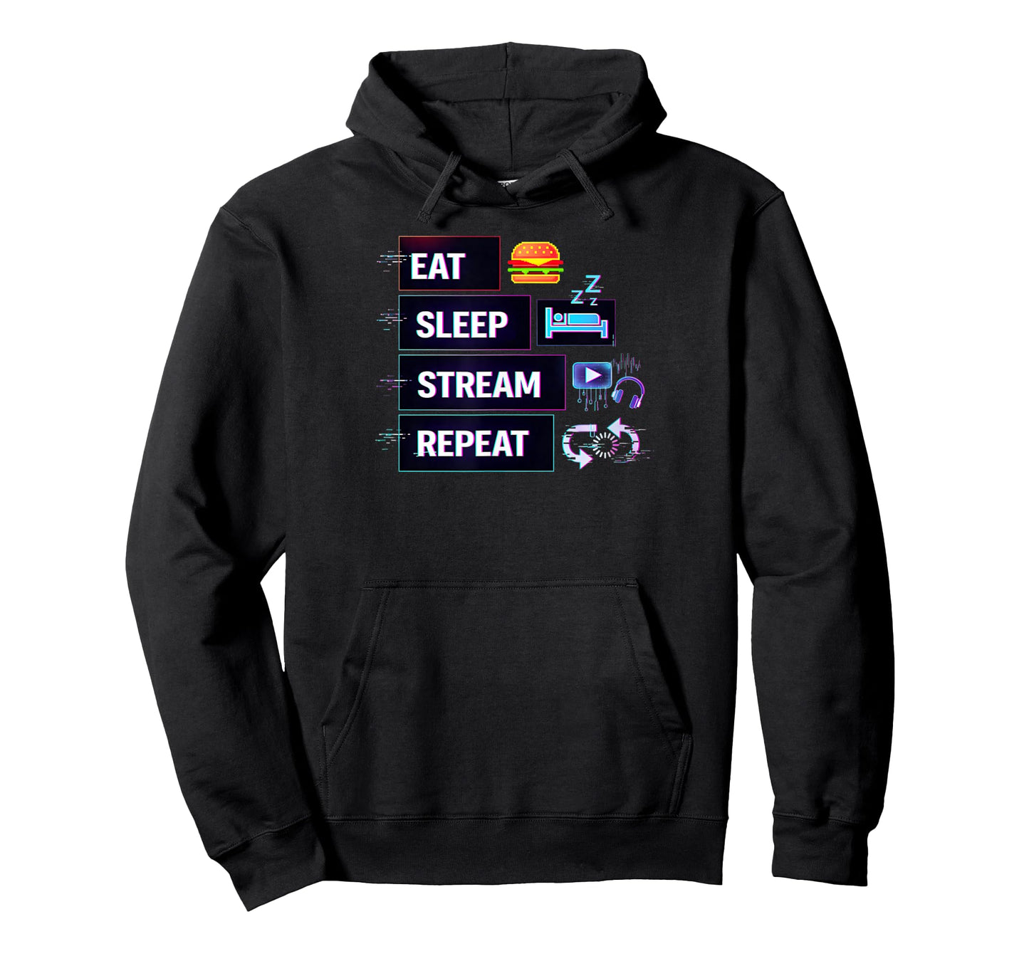 Eat Sleep Stream Repeat Gamer Funny Design Gamer Gaming T-Shirt