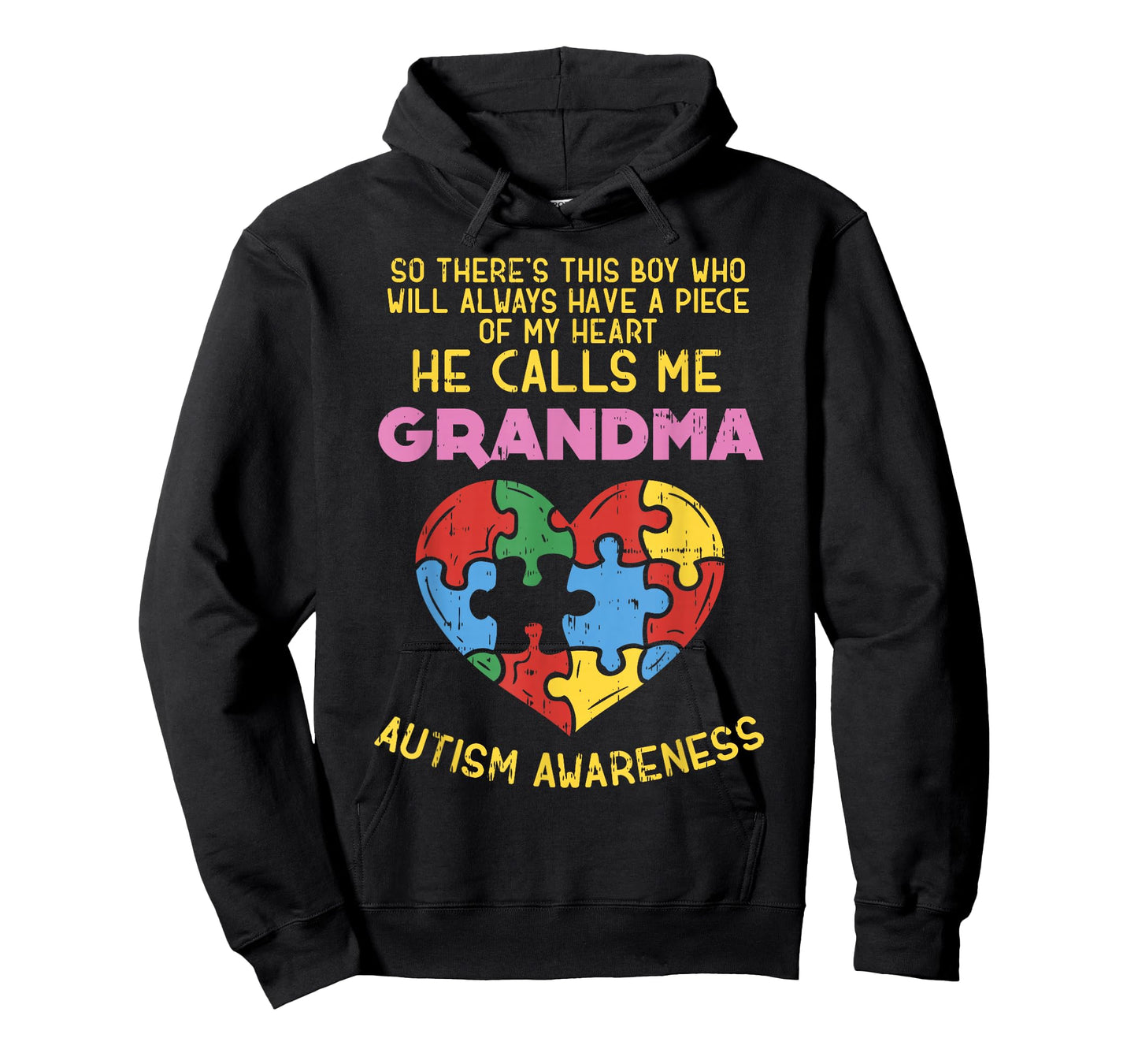 Grandma Autism Awareness Shirt Austistic Boy Piece My Heart T-Shirt
