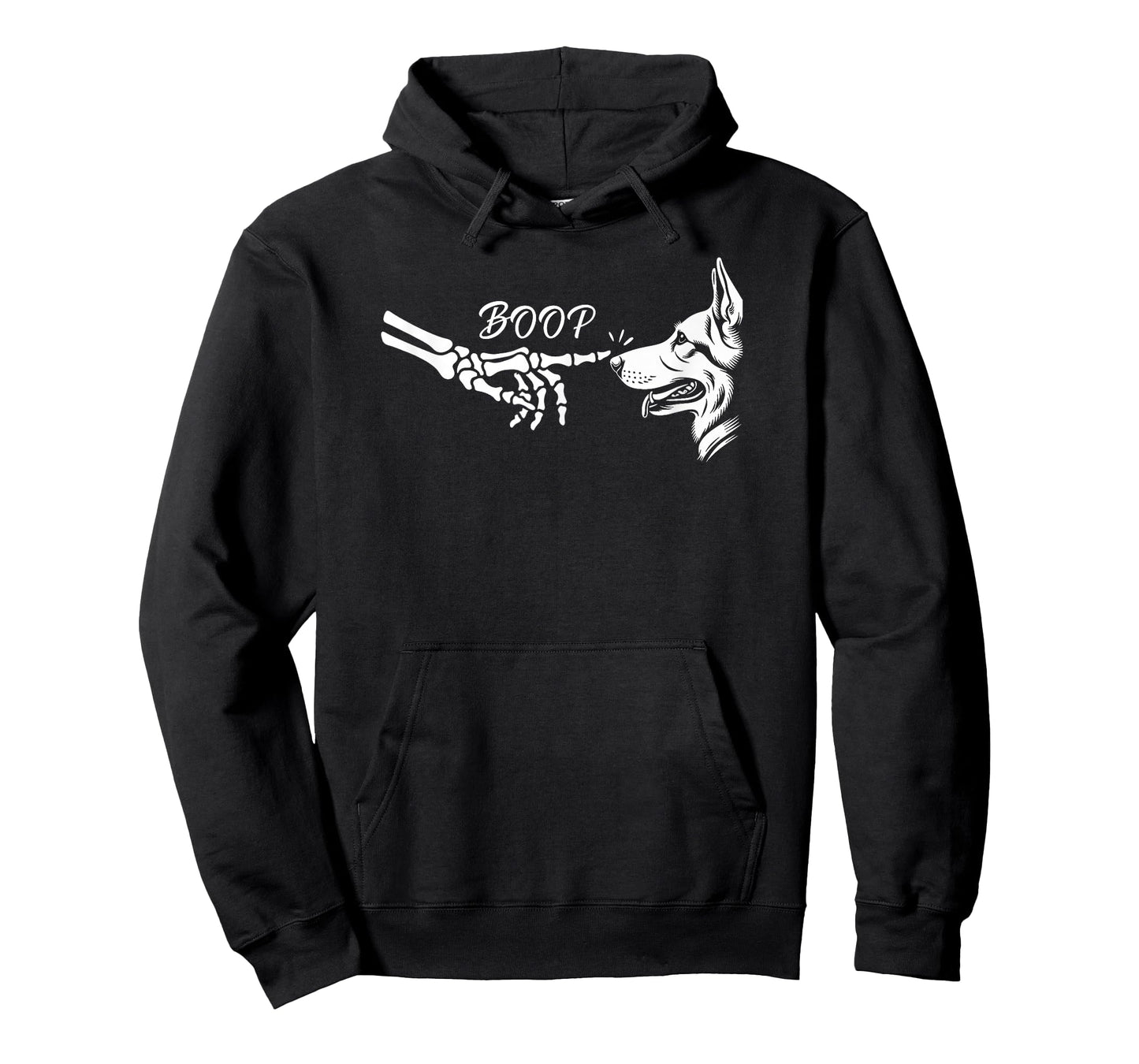 German Shepherd Skeleton Hand Boop Halloween Pet Women Girls T-Shirt