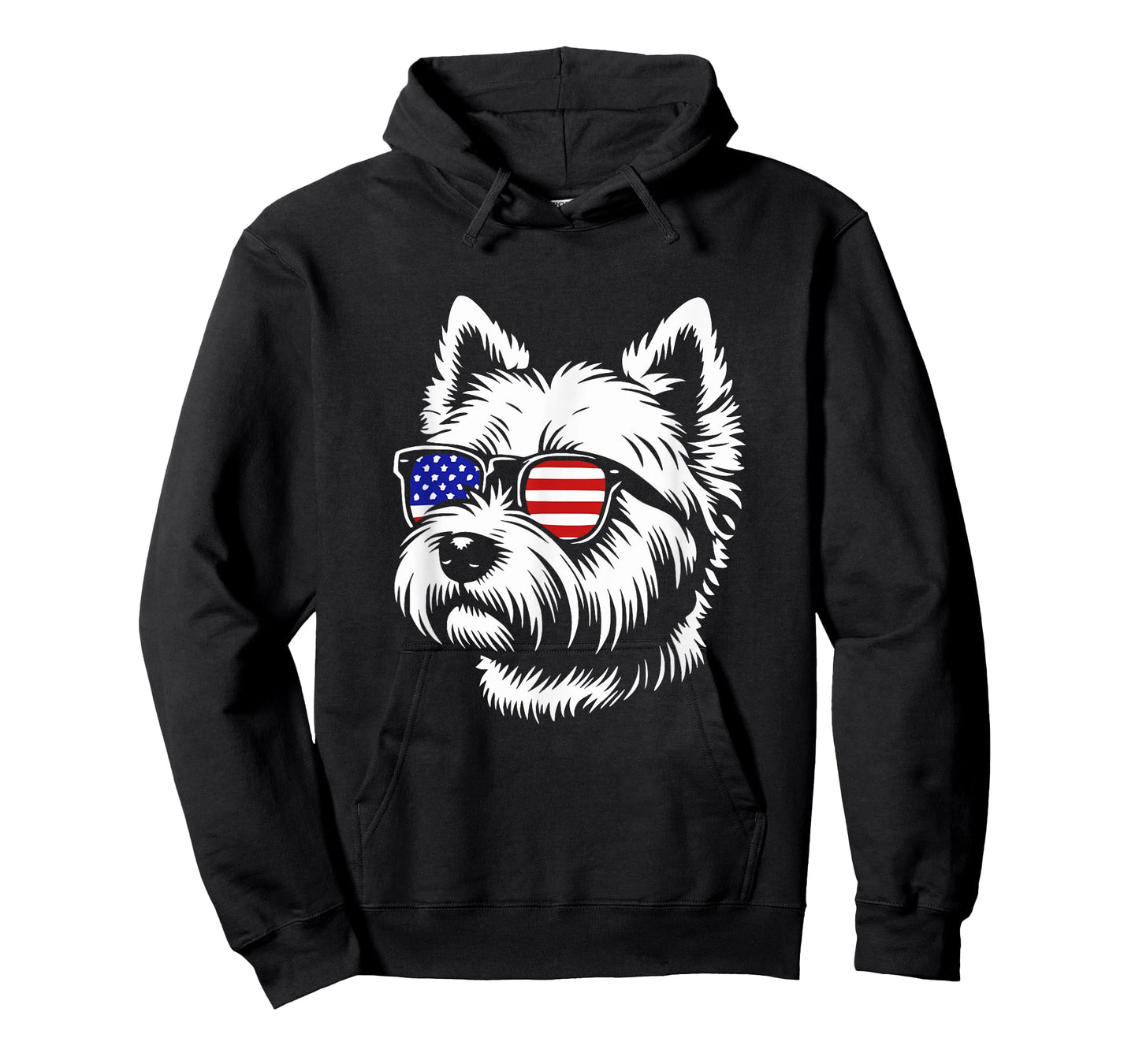 American Flag West Highland White Terrier Dog Westie Design Women Girls Kids Men T-Shirt