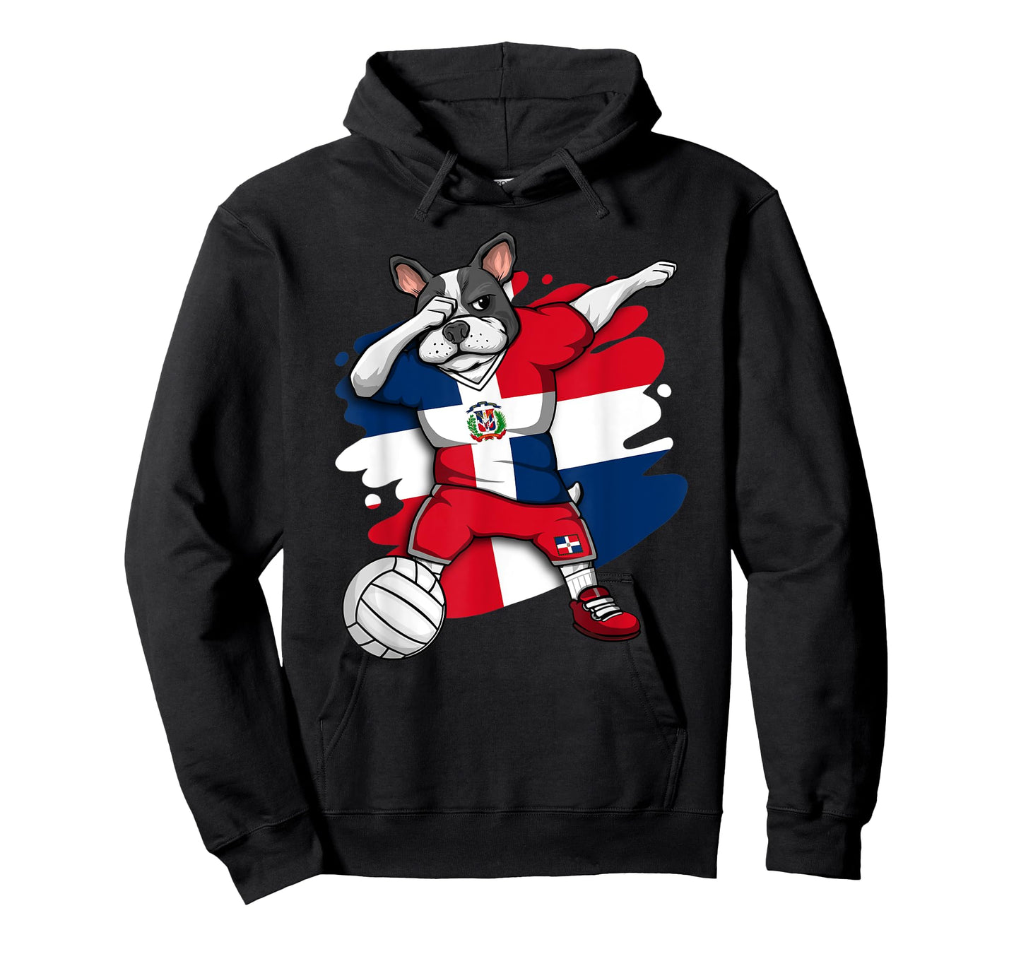 Dabbing Bulldog Dominican Republic Volleyball Fan Jersey T-Shirt for Men Women Kids
