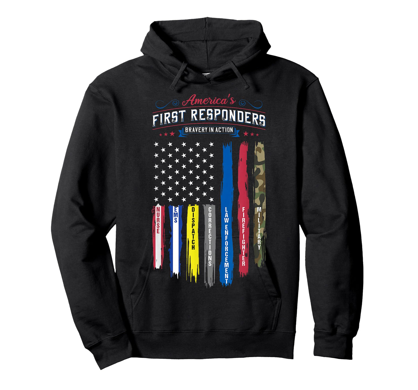 America's First Responders Flag Support American Heroes T-Shirt