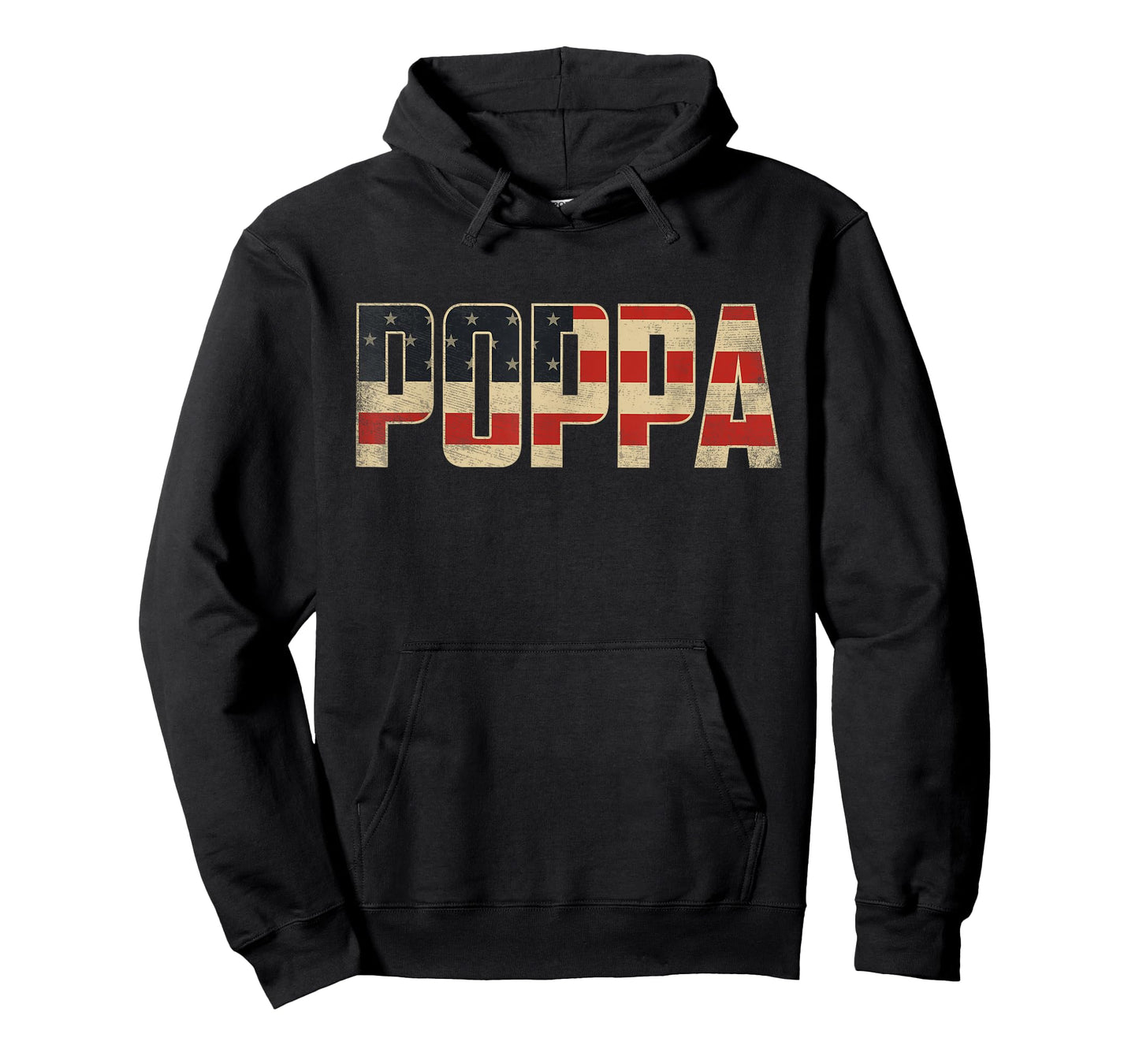 Poppa Bold Patriotic American Flag Father’s Day Poppa T-Shirt