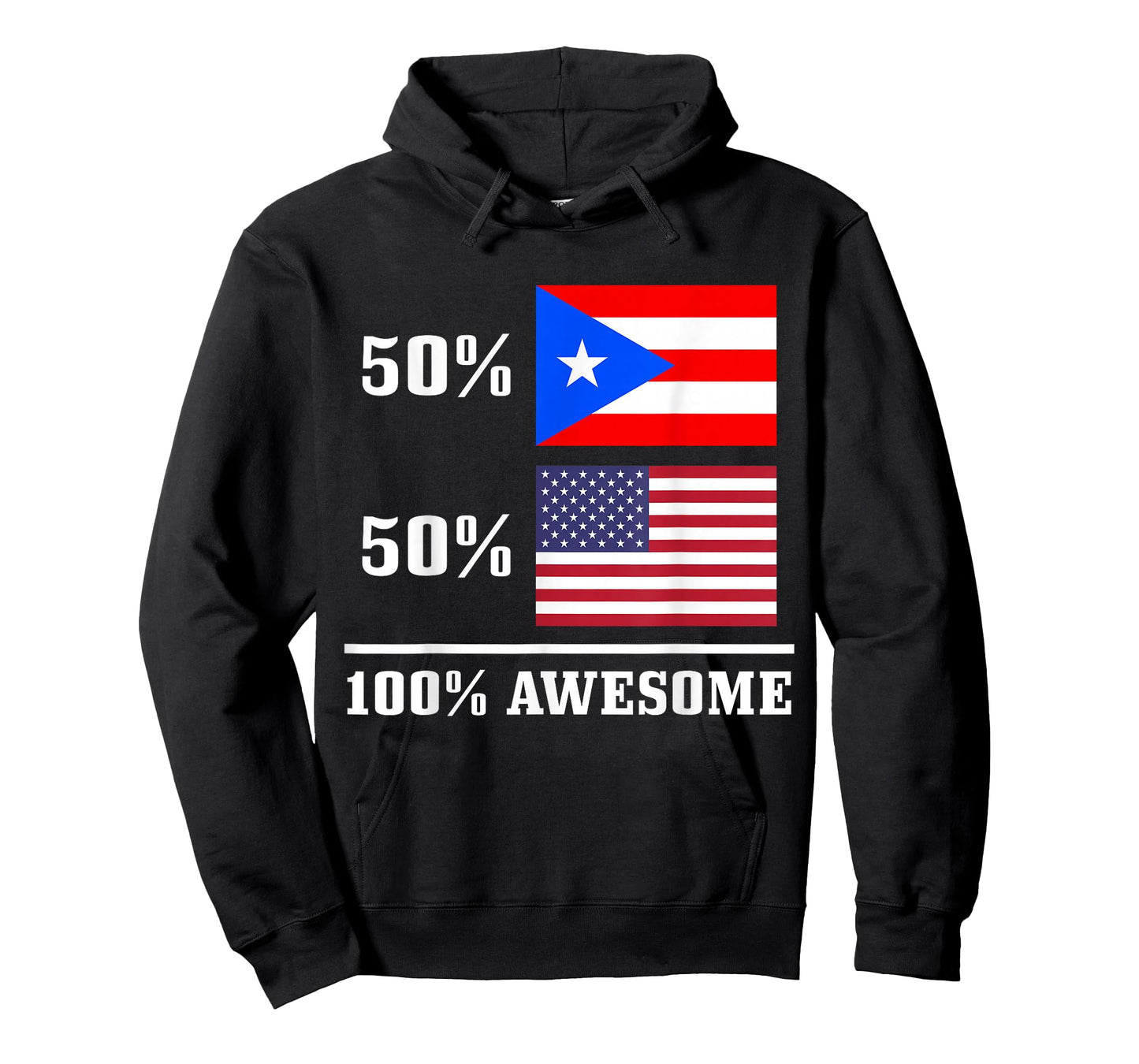 50% Puerto Rico 50% USA Puerto Rican American Flag Pride T-Shirt