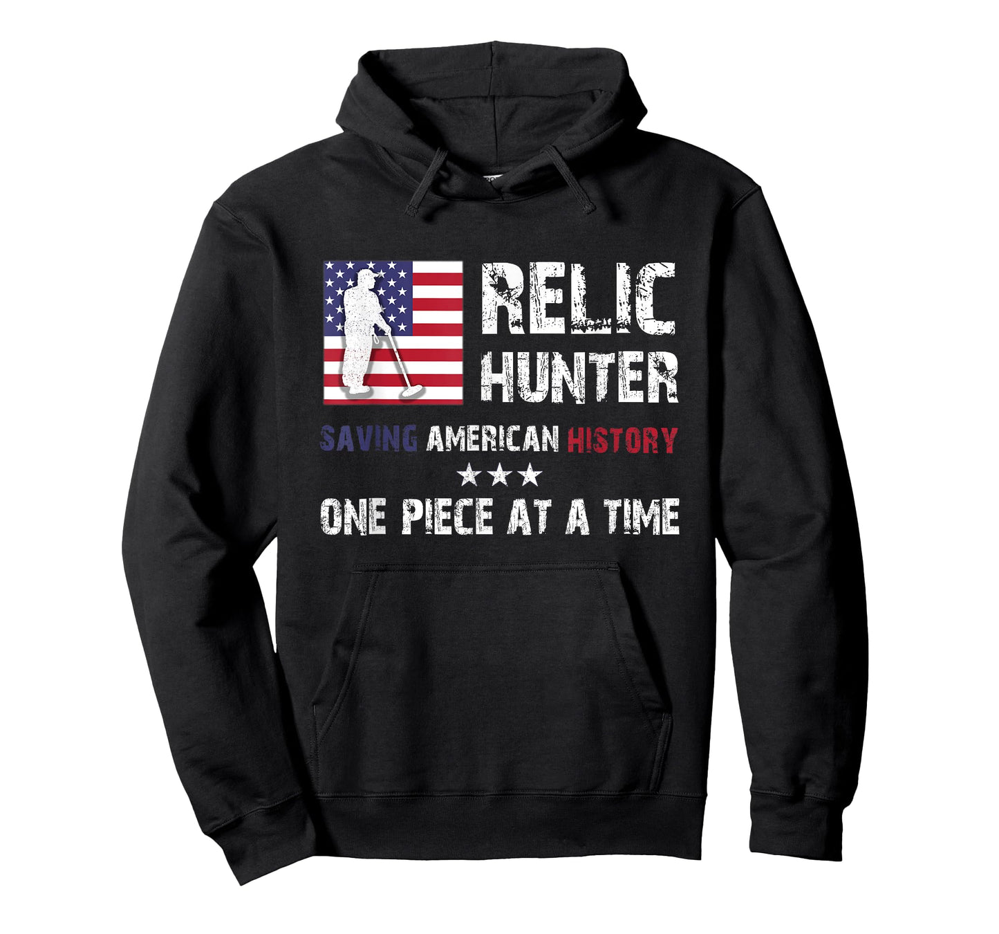 Relic Hunter Metal Detector Treasure Hunting US Flag Gift T-Shirt