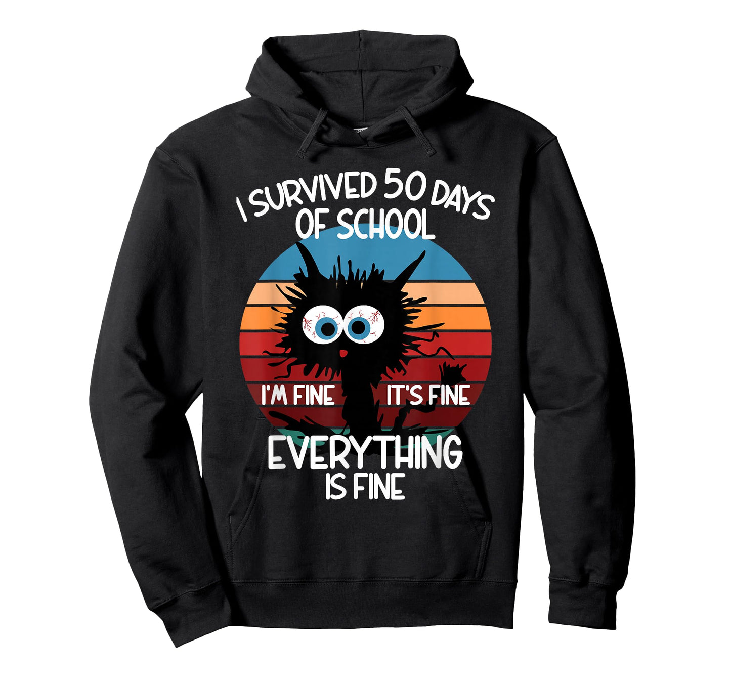 50th Day School Cat I Survived 50 Days of School T-Shirt